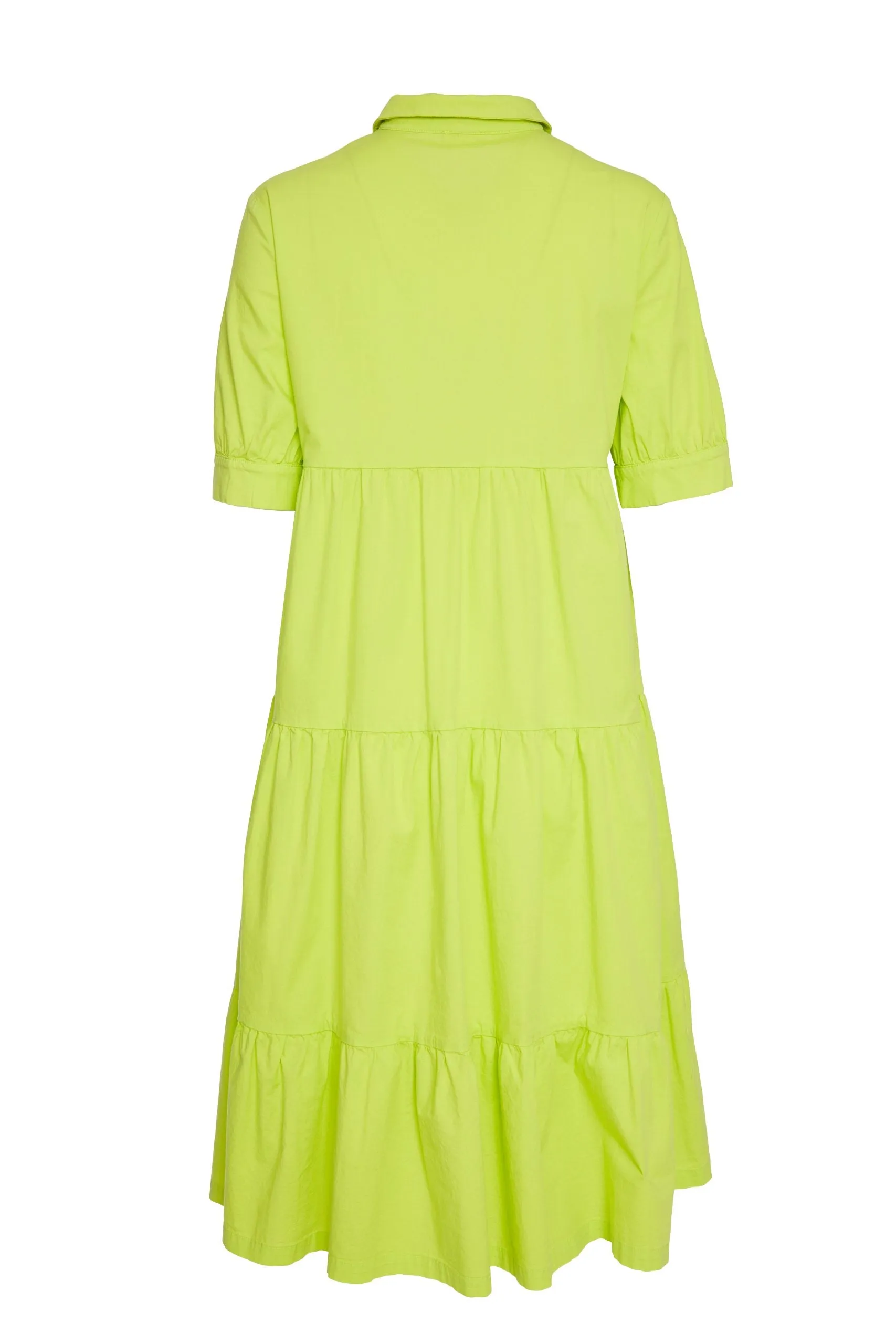 192- Cotton Gathered Dress Lime- Naya