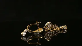 22k 22ct Solid Gold ELEGANT Simple Clip ON With Stones Design E6010