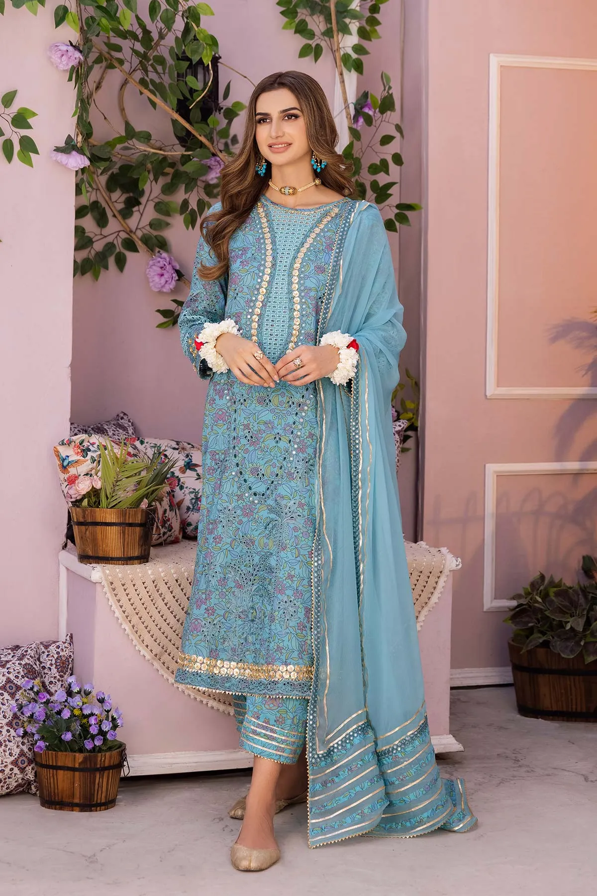 3 Pc Charizma Unstitched Luxury Embroidered Eid Collection ED23-04