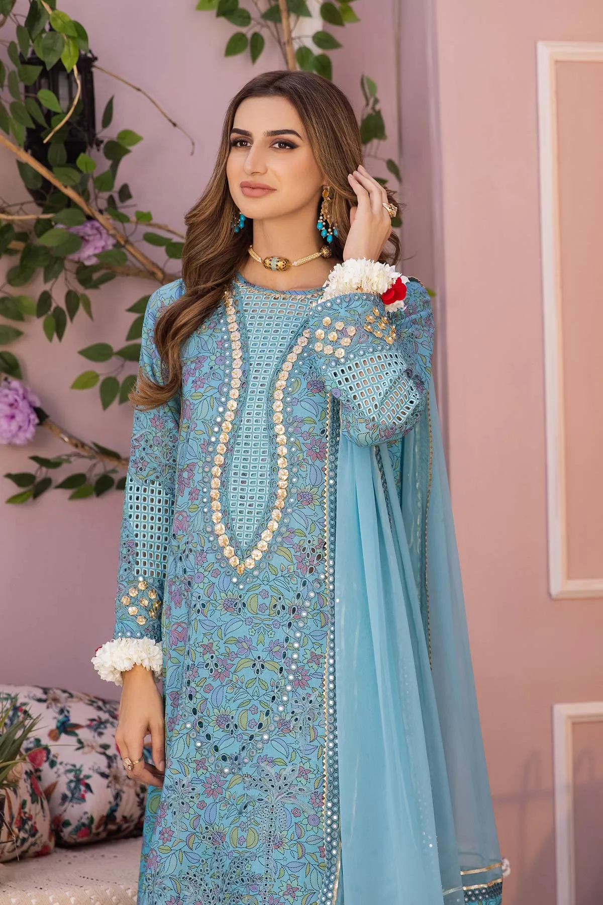 3 Pc Charizma Unstitched Luxury Embroidered Eid Collection ED23-04