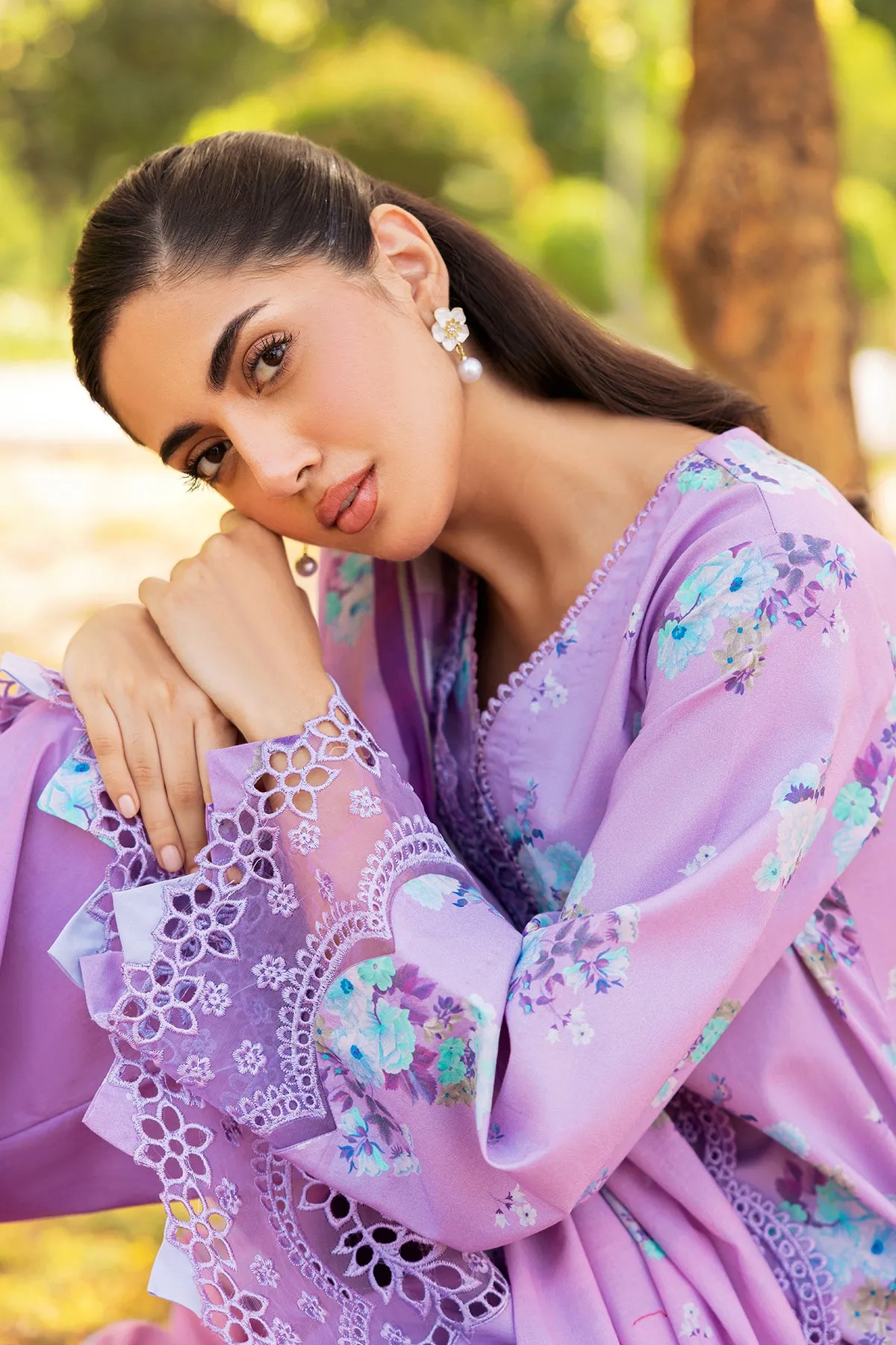 3-PC Unstitched Embroidered Lawn Shirt with Embroidered Lawn Dupatta and Trouser CRN4-01