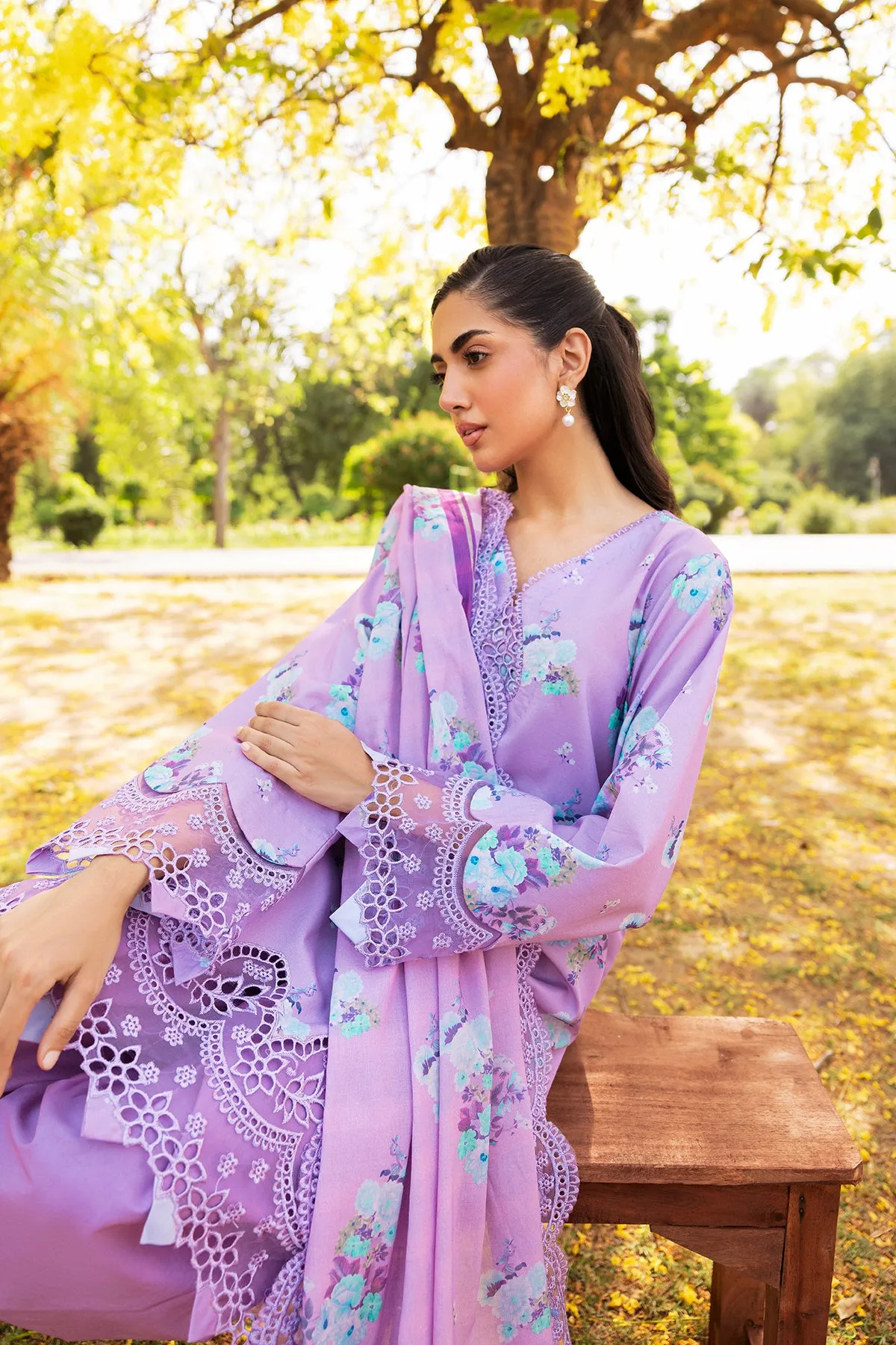 3-PC Unstitched Embroidered Lawn Shirt with Embroidered Lawn Dupatta and Trouser CRN4-01