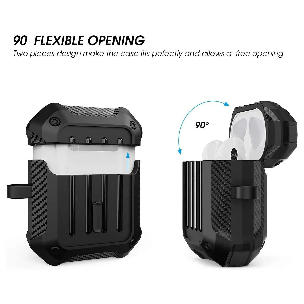 AirPods 2 Rugged Shockproof Case with Keychain