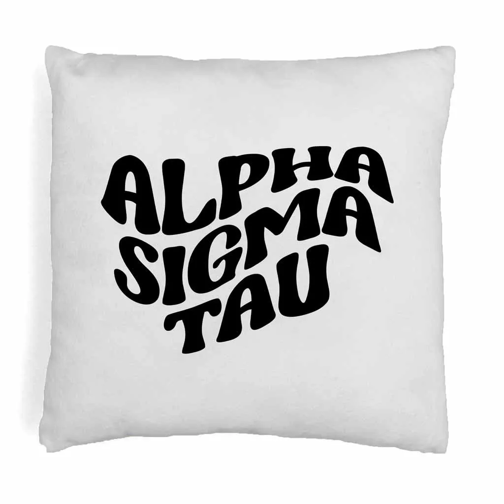 Alpha Sigma Tau Greek Mod Design on a Sorority Throw Pillow Cover for Dorm Room or Apartment Decor