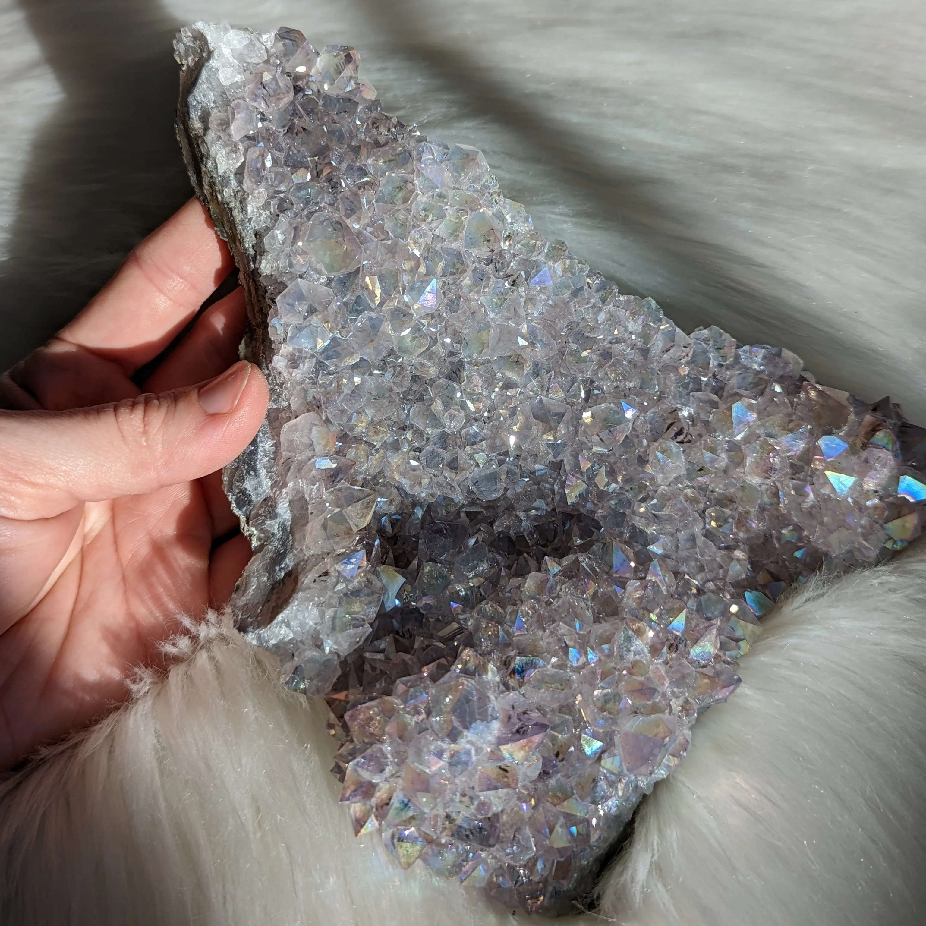 Angel Aura Amethyst Large Display Cluster  ~ Rainbow Bridge Energy