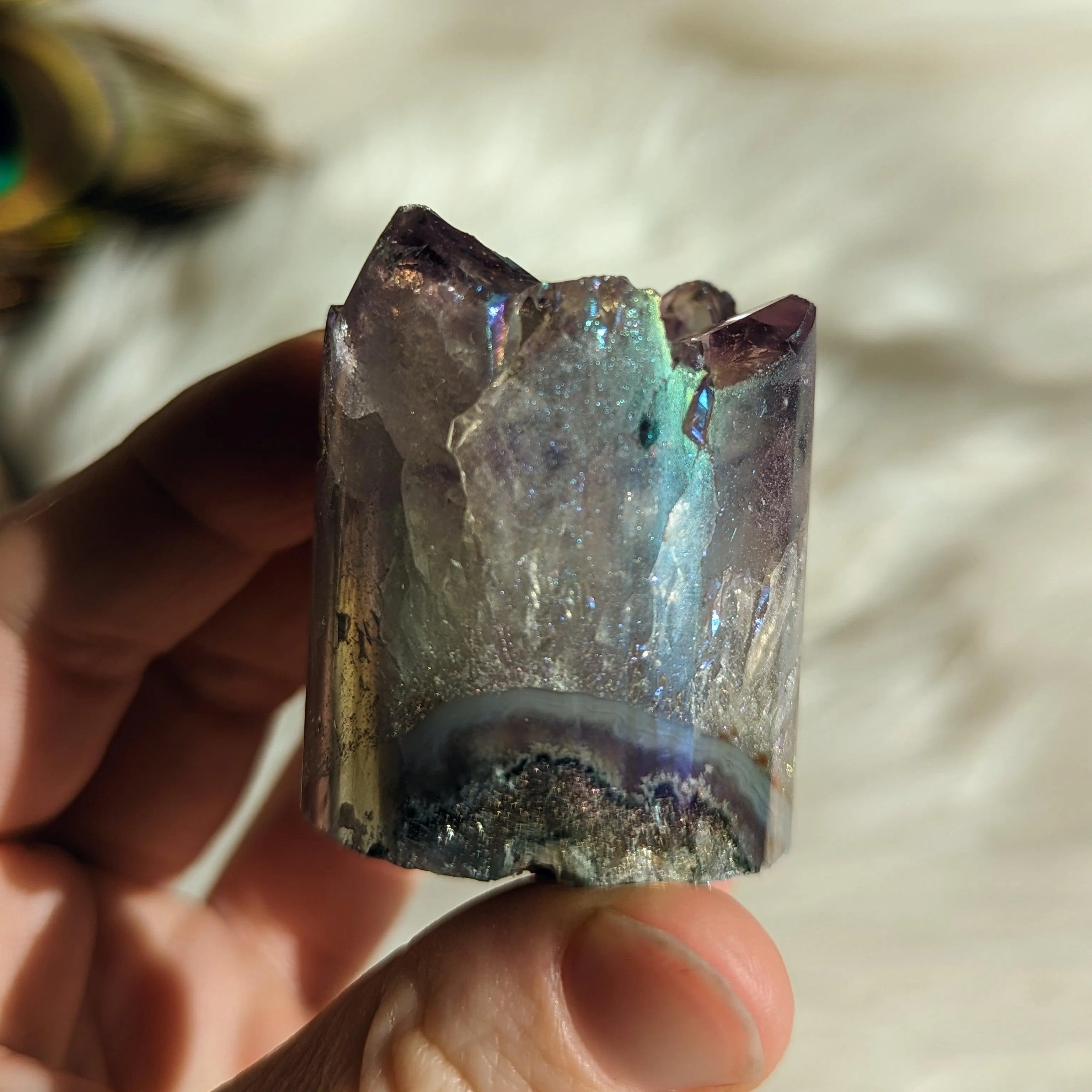 Angel Aura Infused Amethyst Cylinder Geode Carving #2