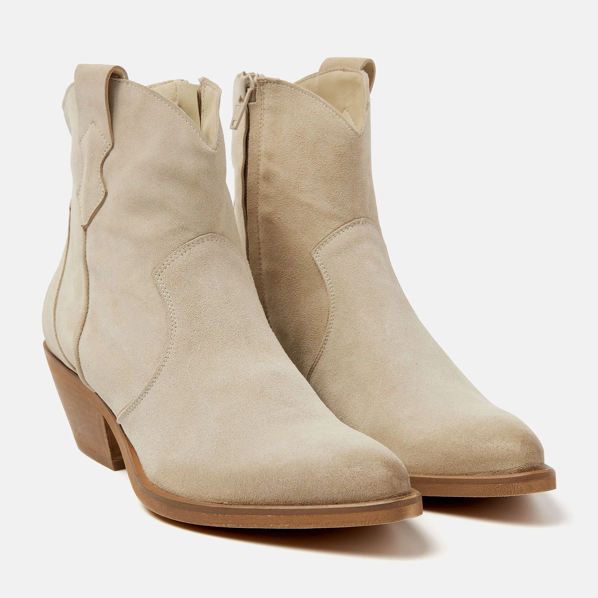 Arianna Suede Dames Enkellaarsjes Beige