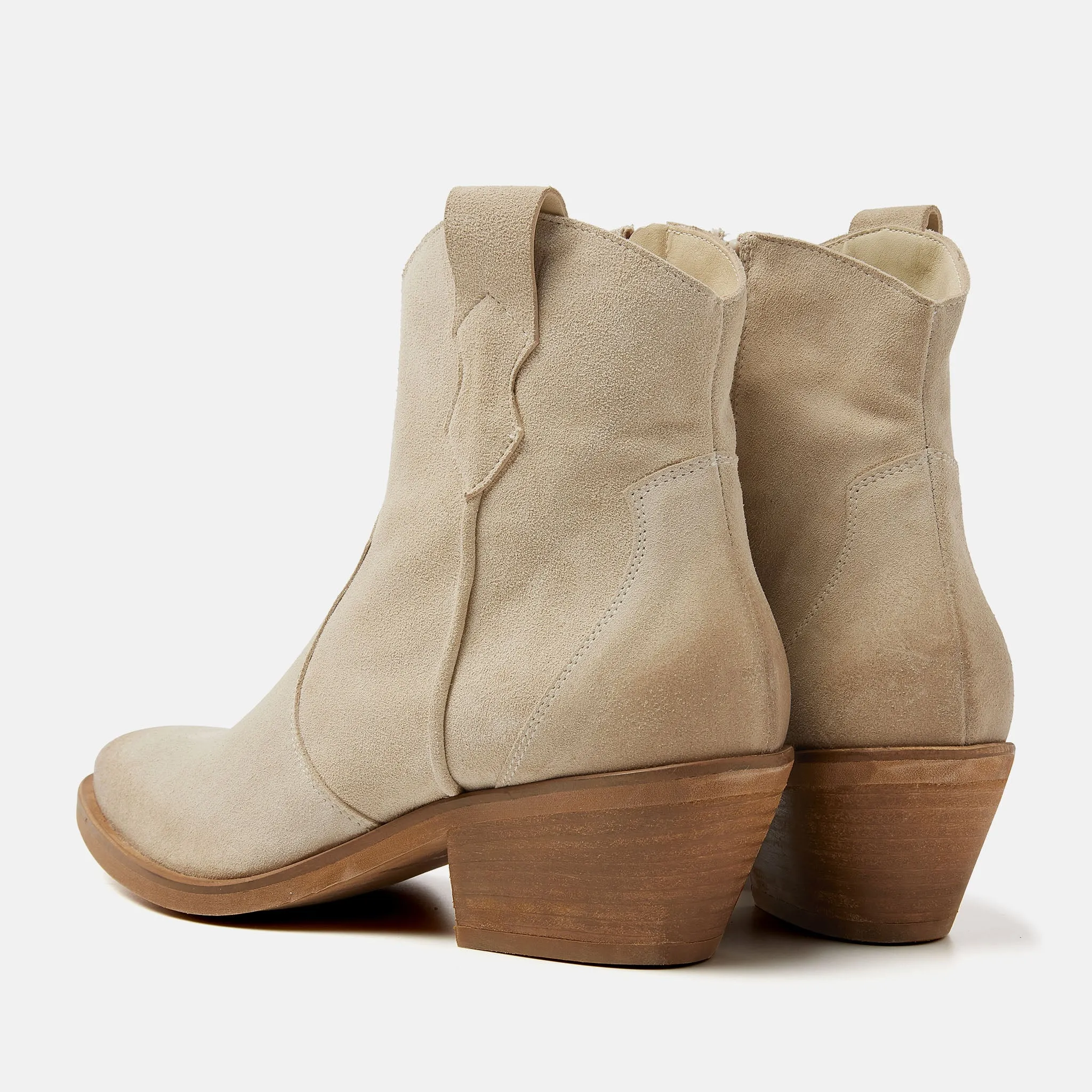 Arianna Suede Dames Enkellaarsjes Beige