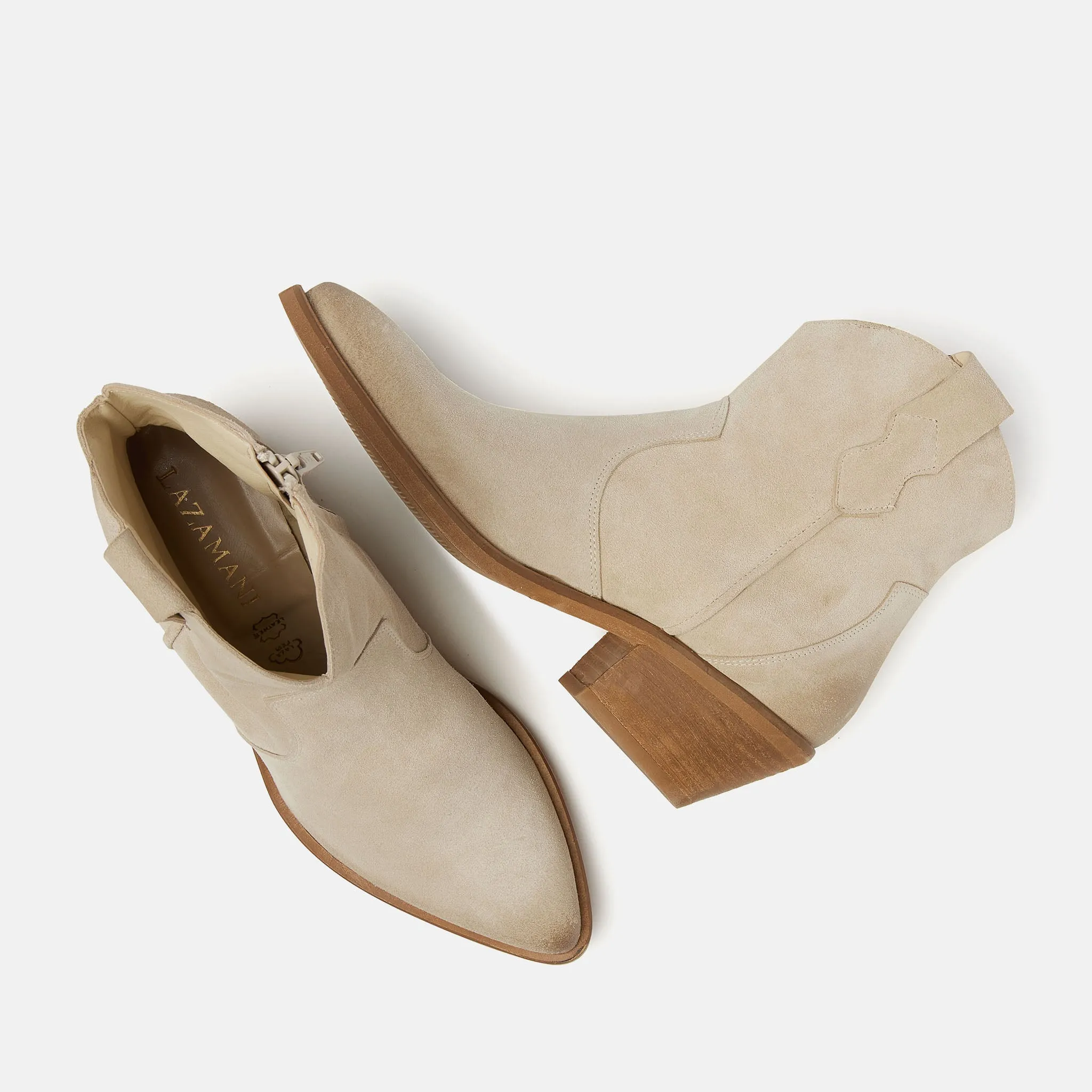 Arianna Suede Dames Enkellaarsjes Beige