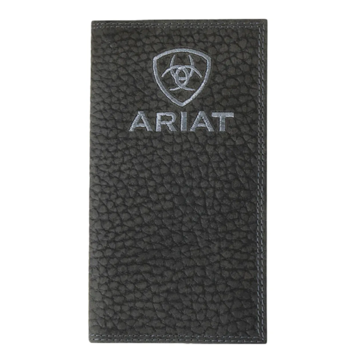 Ariat Men's Blue Embroidered Logo Black Bullhide Rodeo Wallet