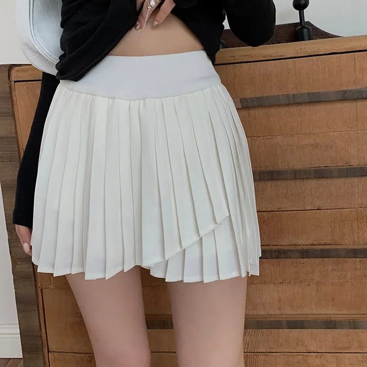 Asymmetric Pleated Skirt