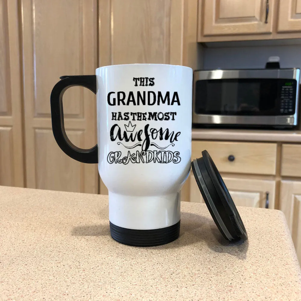 AWESOME Grandma White Metal Coffee and Tea Travel Mug