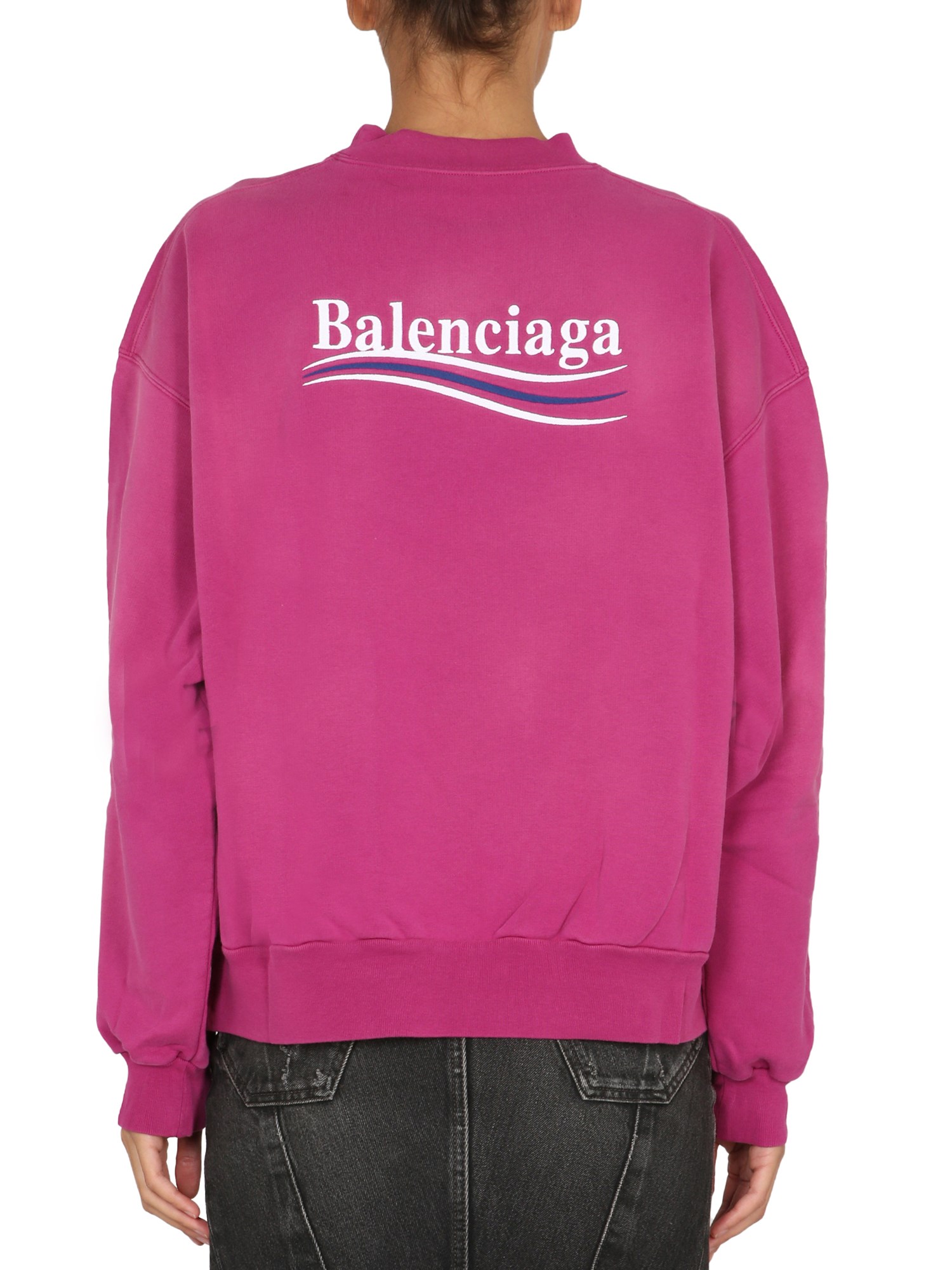 BALENCIAGA    CREWNECK SWEATSHIRT WITH FRONT PRINT