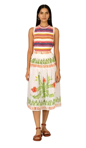 Banjanan Antonia Skirt, Watermelon