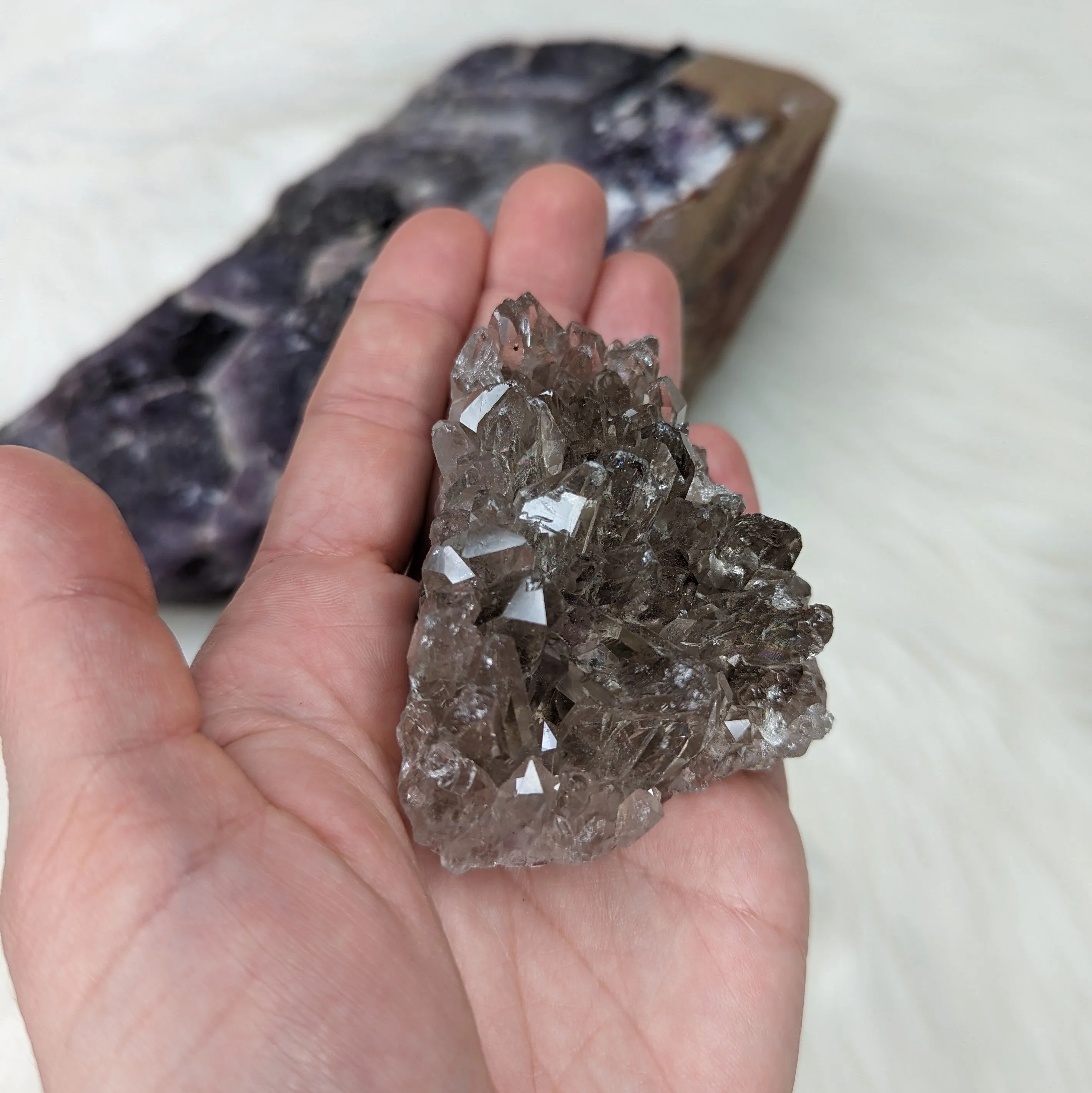 Beautiful Smoky Quartz Cluster~ With Rainbows! ~