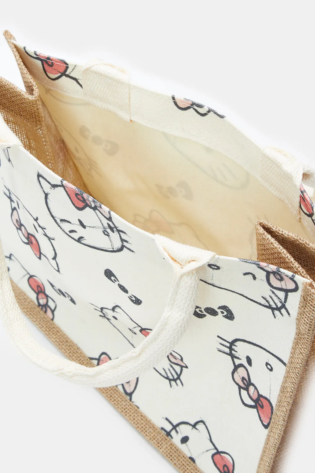 Beige Hello Kitty Shopping Bag