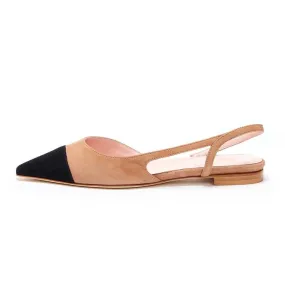 BICOLOR POINTED SABOT Woman Black Beige