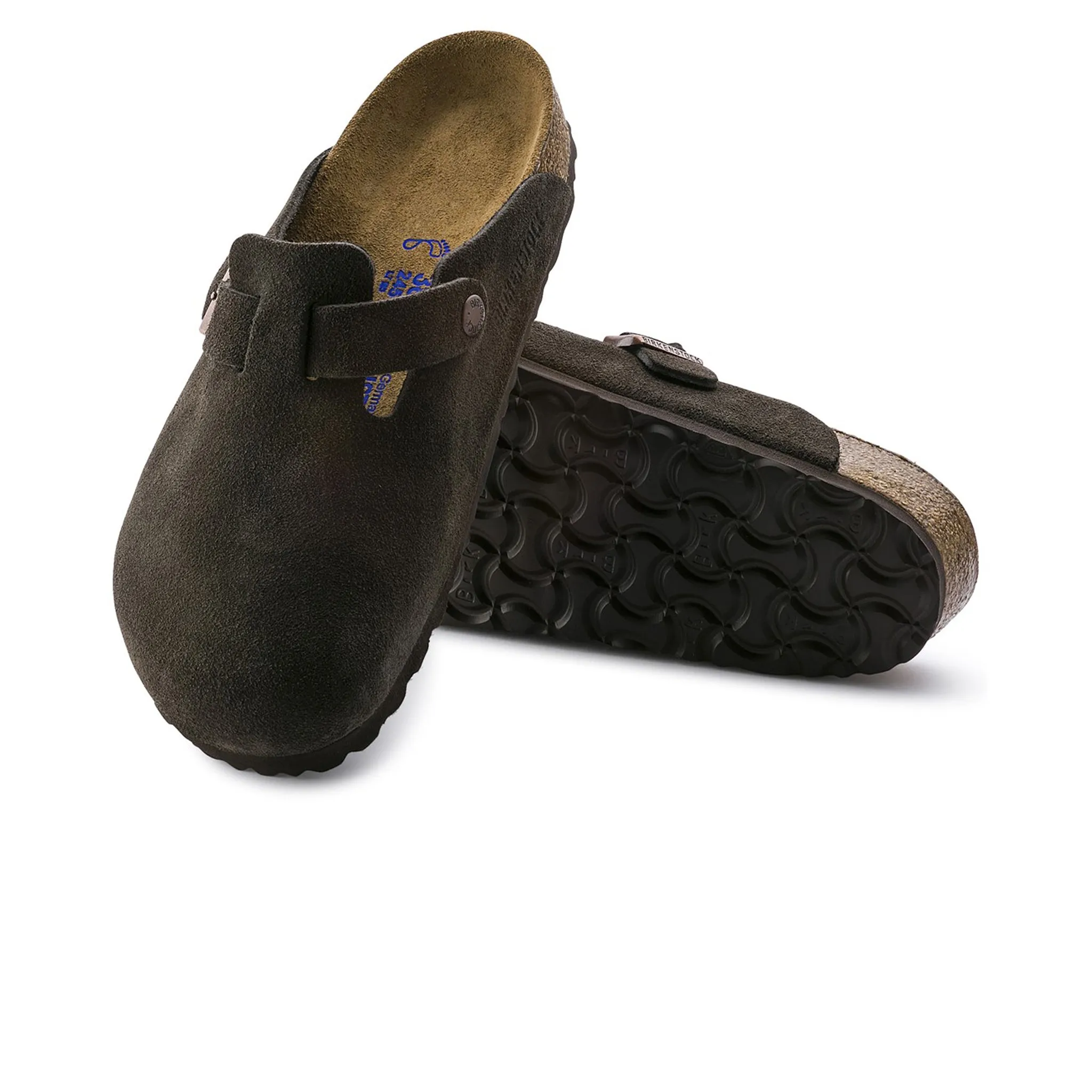 Birkenstock Boston Suede Flat Sandals Mocha