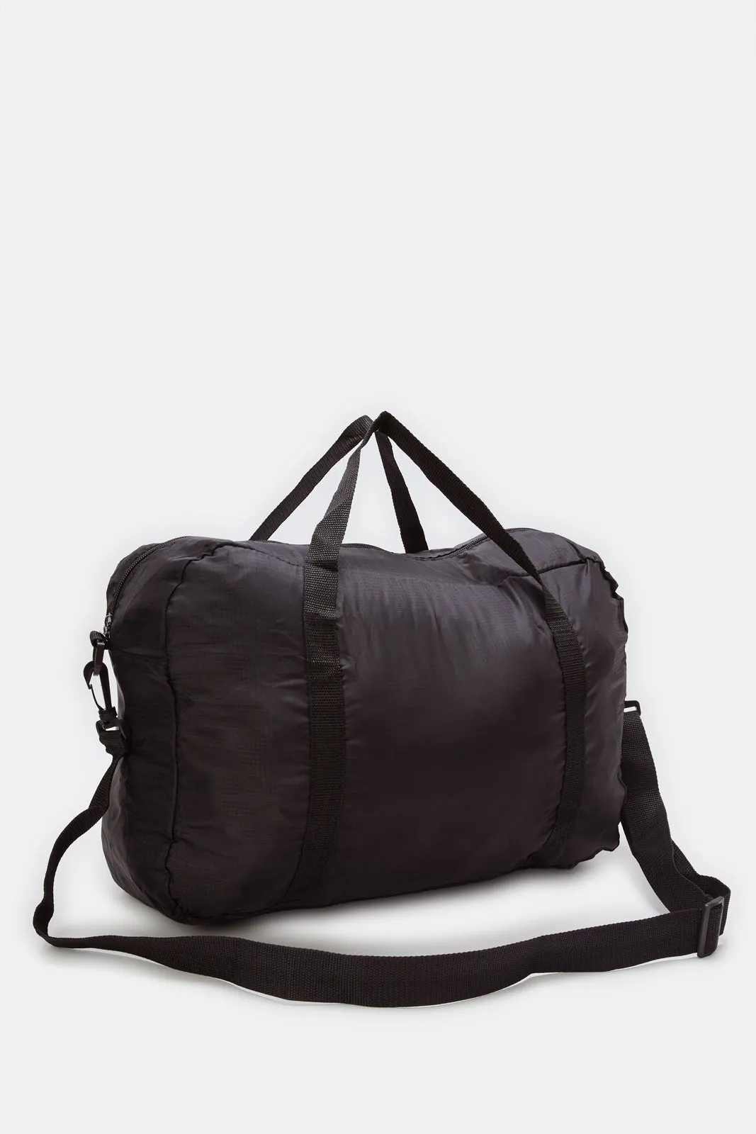 Black Plain Foldable Travel Bag