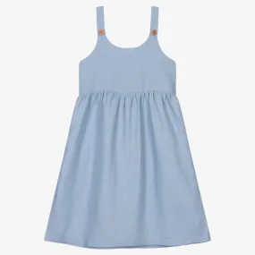 Blue Linen Pinafore Dress