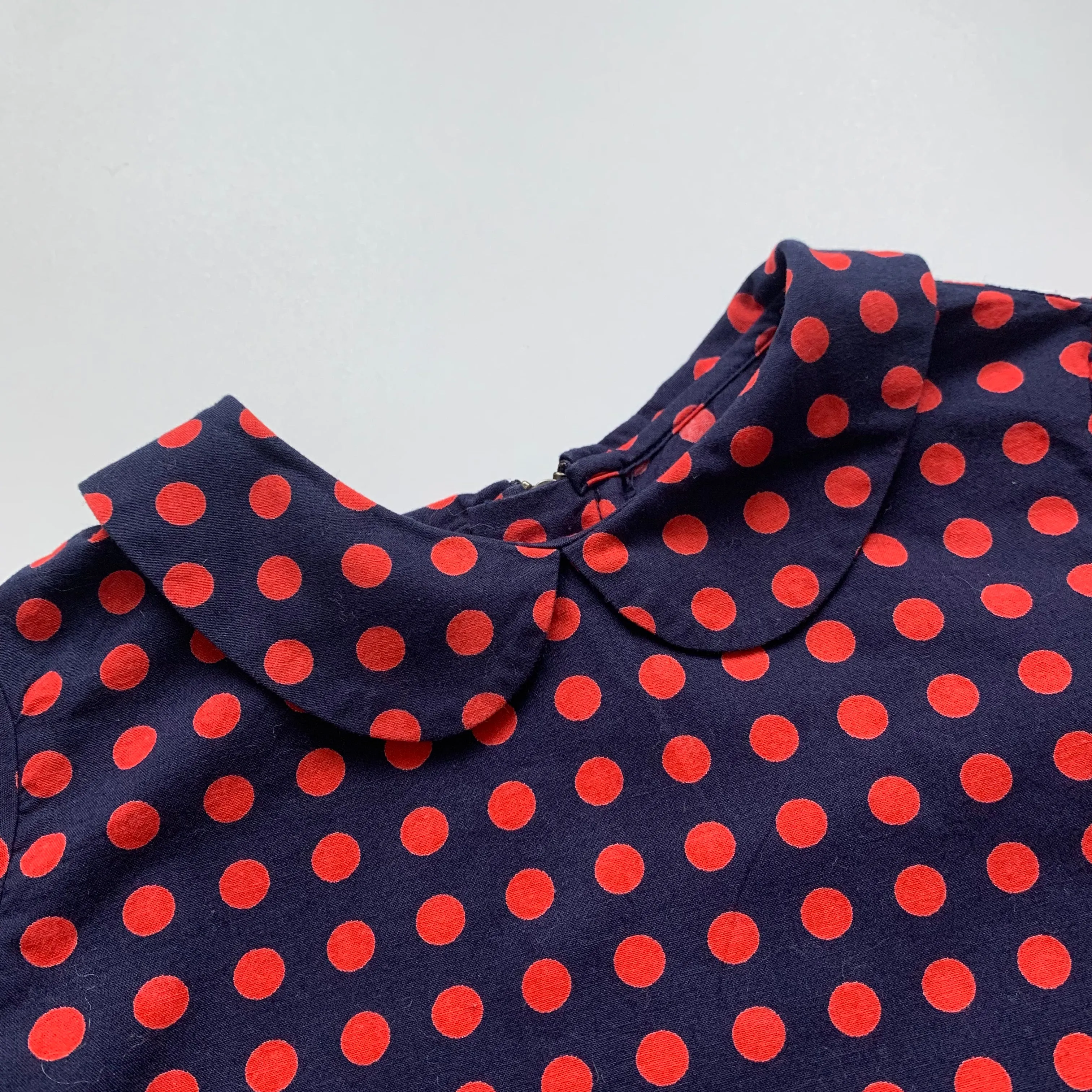 Bonpoint Navy And Red Polka Dot Blouse: 4 Years