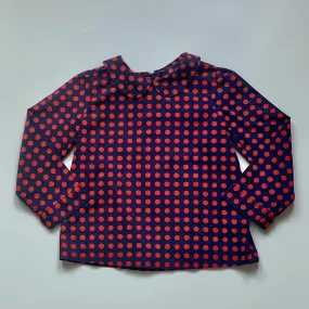 Bonpoint Navy And Red Polka Dot Blouse: 4 Years