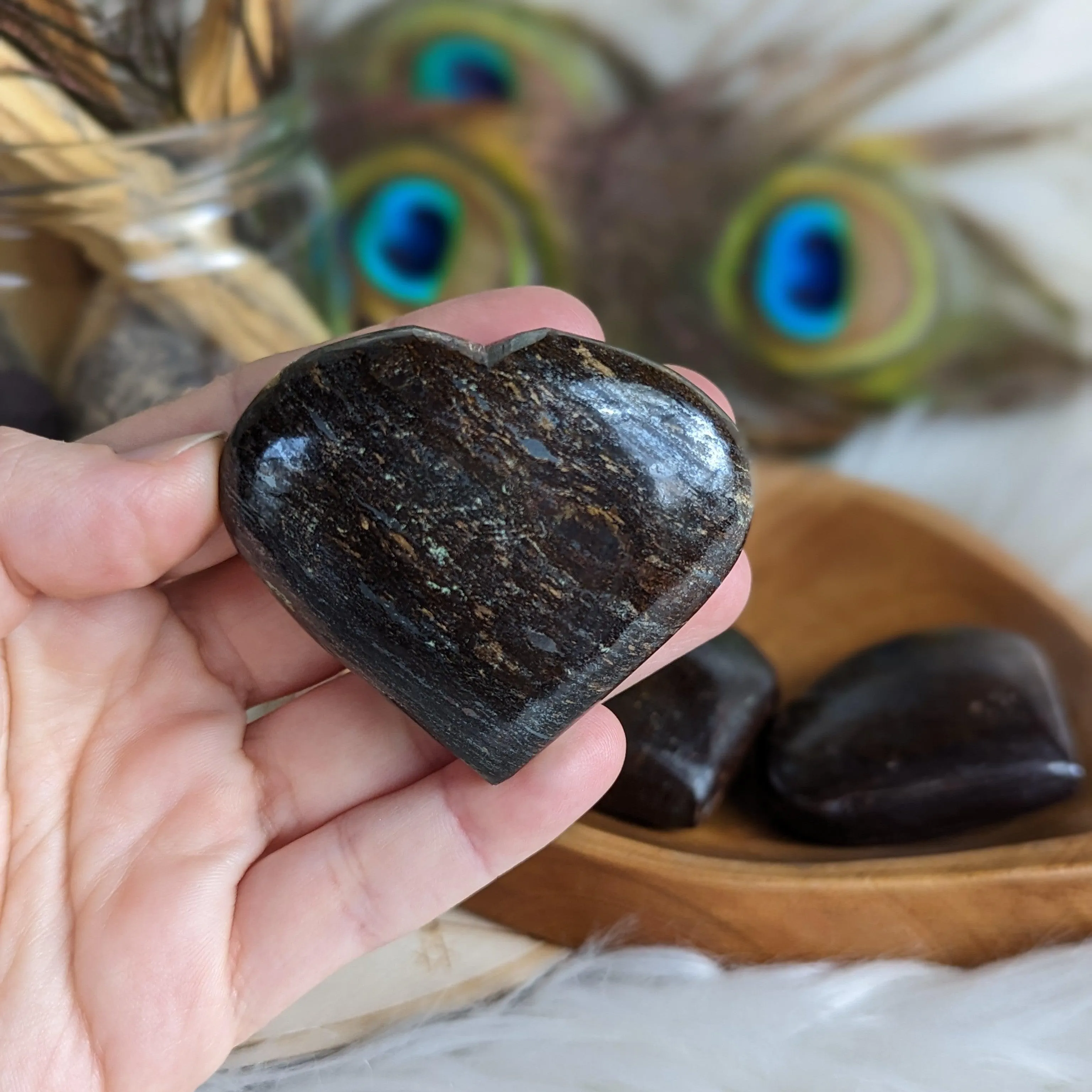 Bronzite Heart Carving ~ Shimmering Earth Energy~ Works on every Chakra