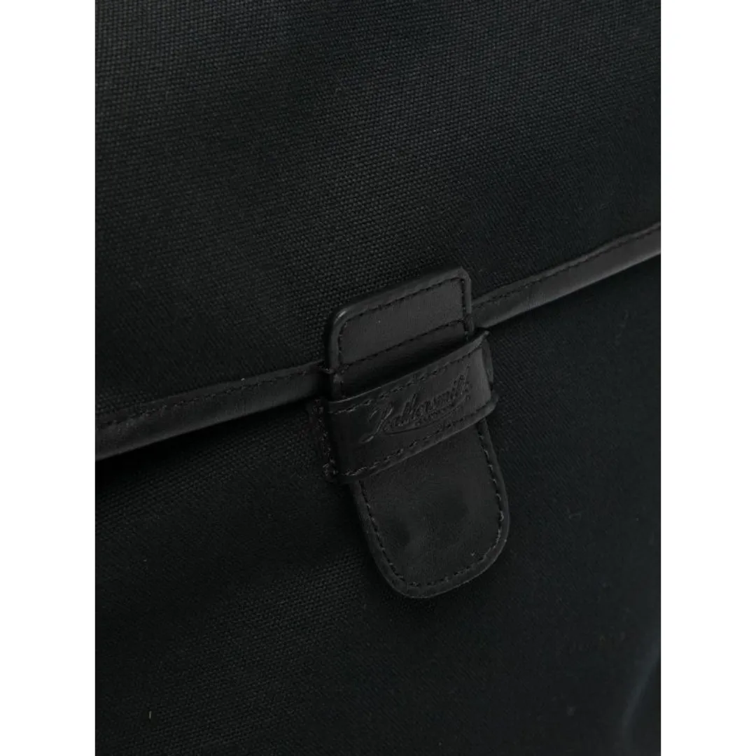 Canvas Plain Messenger Bag - Black