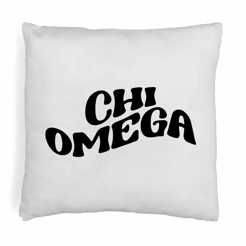 Chi Omega Greek Mod Design on a Sorority Throw Pillow Cover for Dorm Room or Apartment Decor