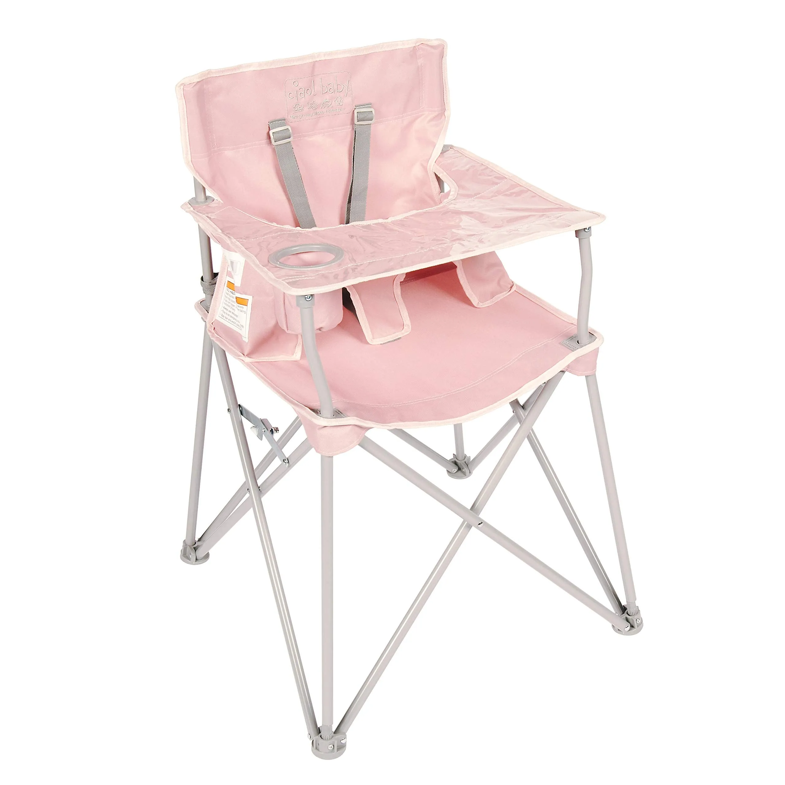 ciao! baby Portable High Chair for Babies and Toddlers, Compact Folding Travel High Chair with Carry Bag for Outdoor Camping, Pi