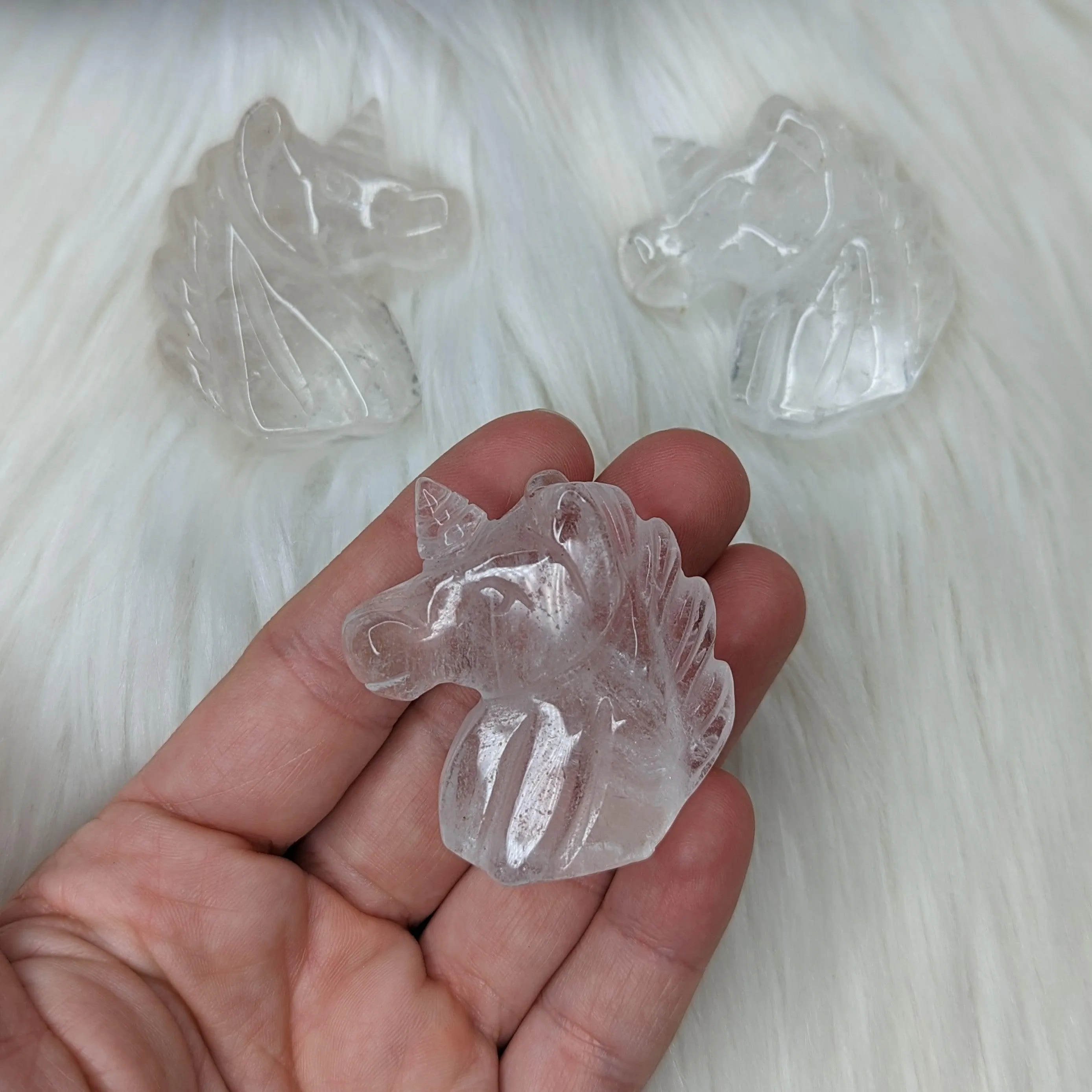 Clear Quartz Unicorn Carving~ Magical Protective Energy