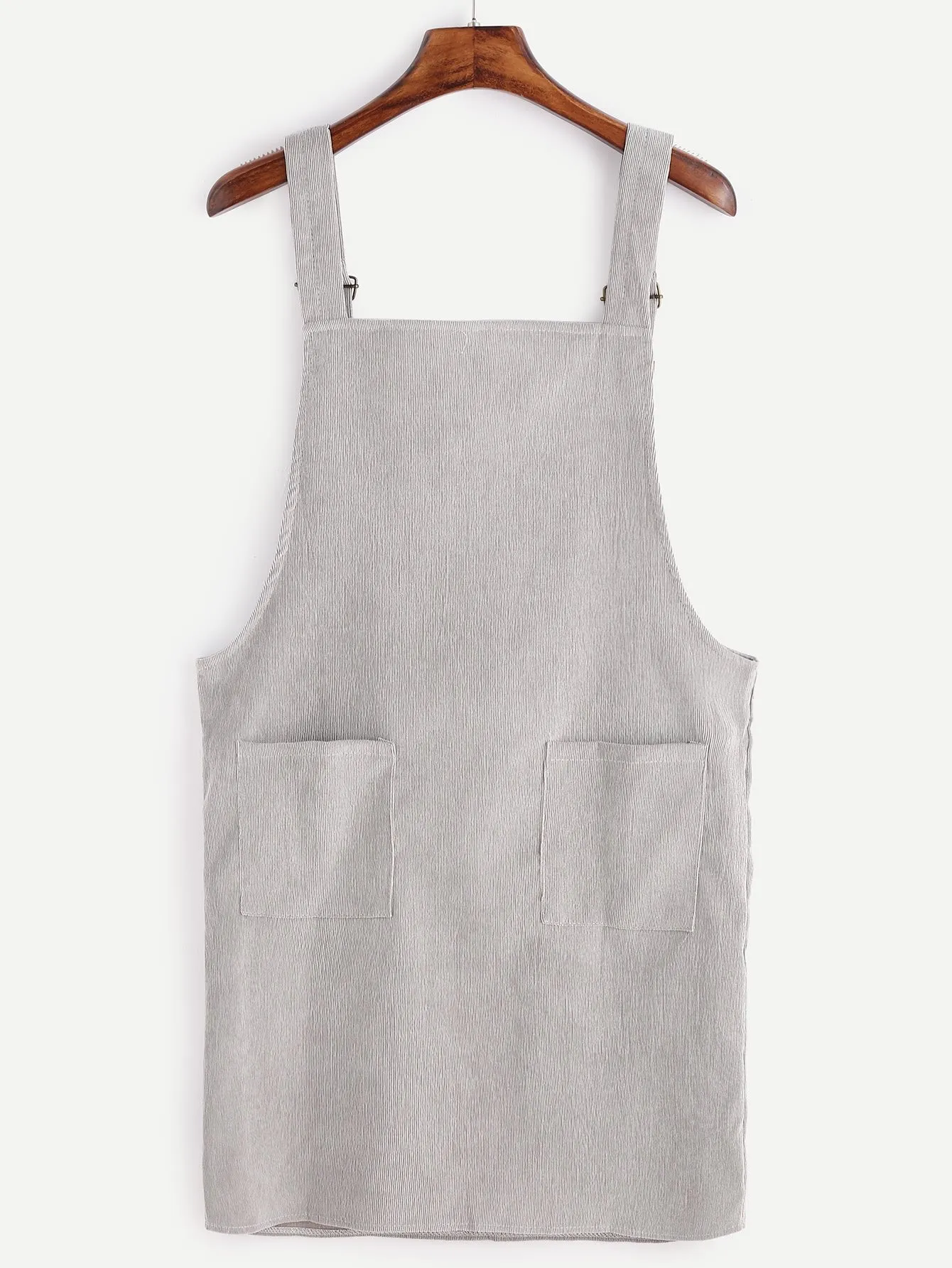 Corduroy Pinafore Dress - Grey