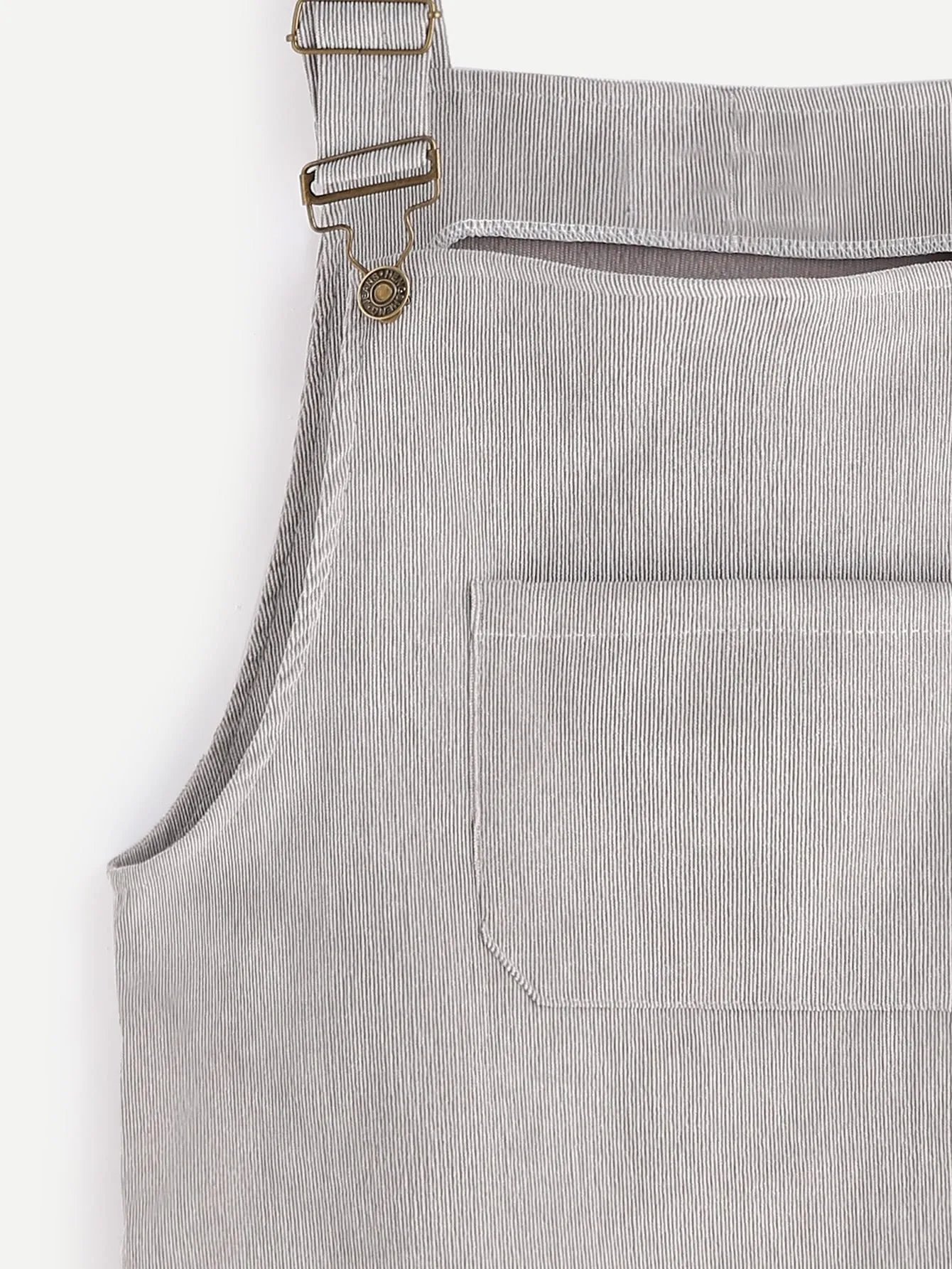 Corduroy Pinafore Dress - Grey