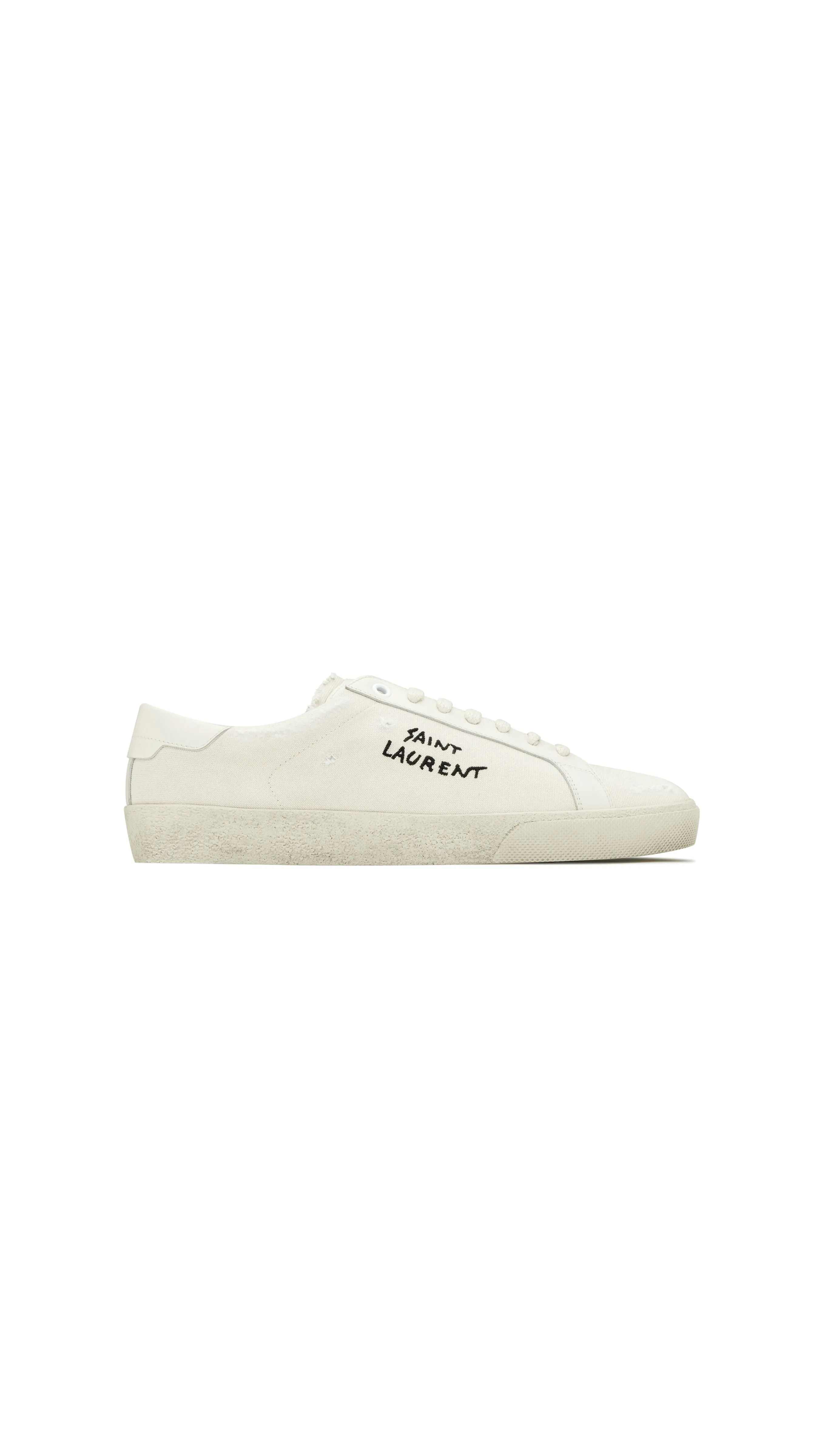 Court Classic SL/06 Embroidered Sneakers in Canvas and Leather - Cream