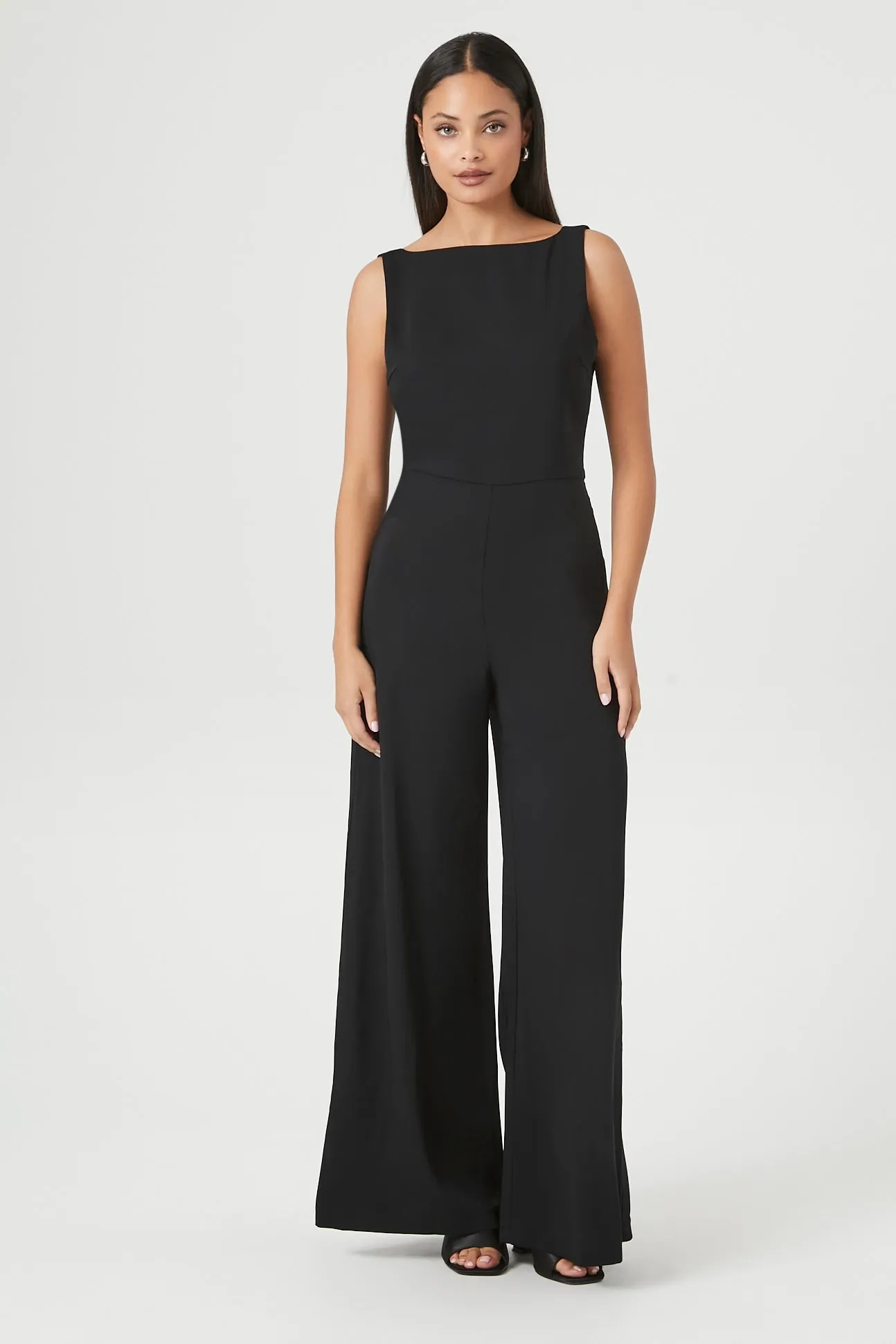 Crisscross Back High Neck Jumpsuit