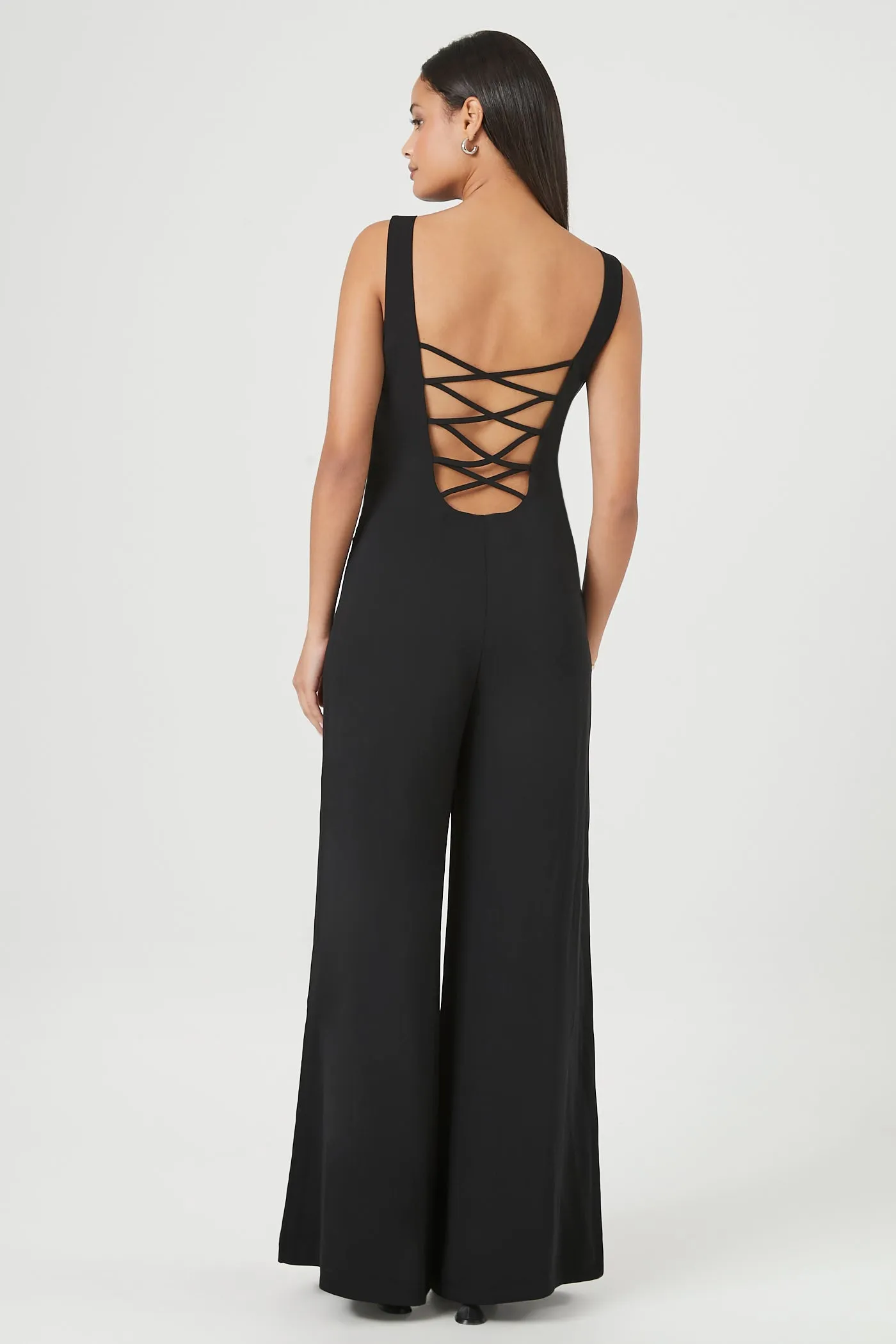 Crisscross Back High Neck Jumpsuit