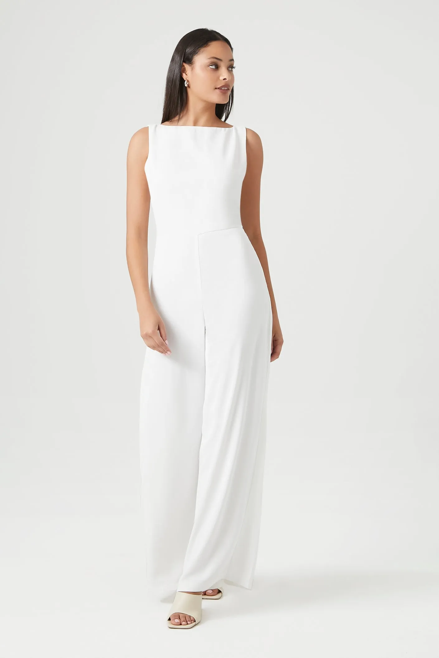 Crisscross Back High Neck Jumpsuit