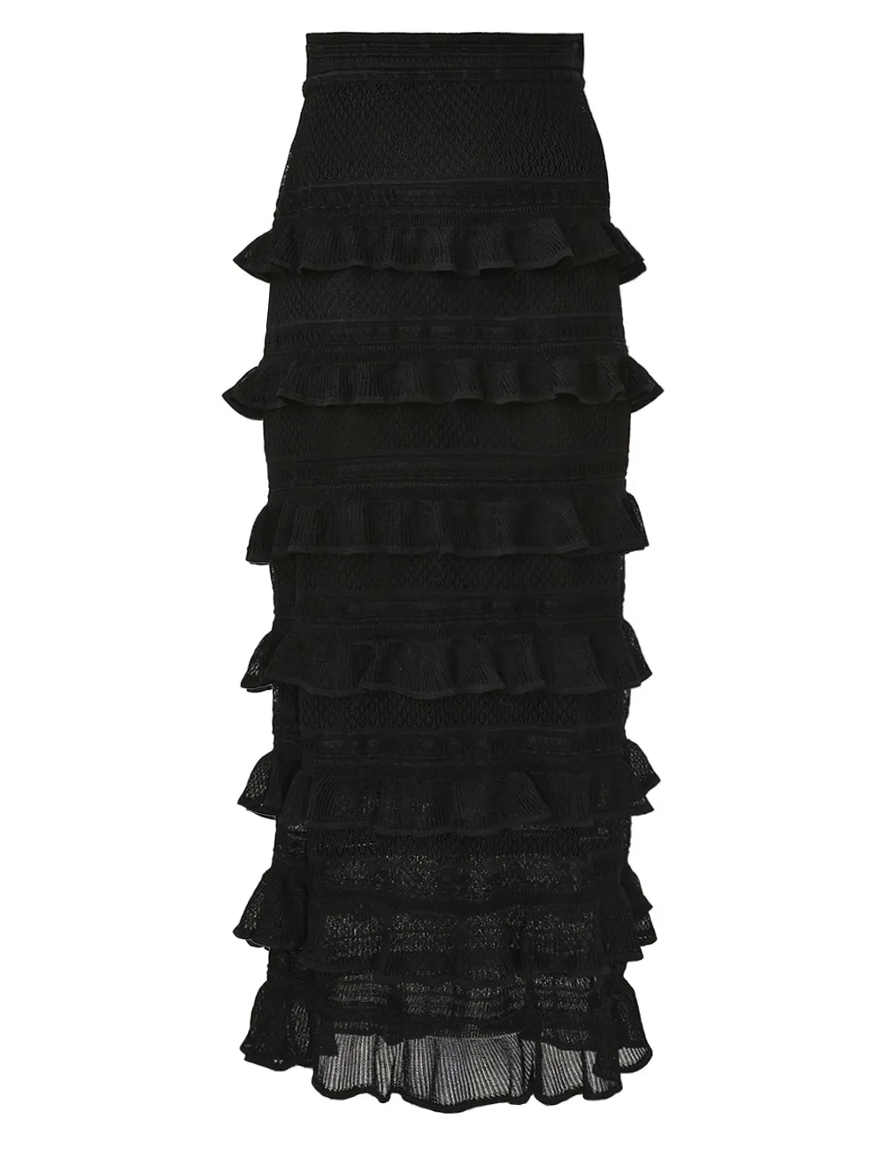 Crush Frilled Midi Skirt