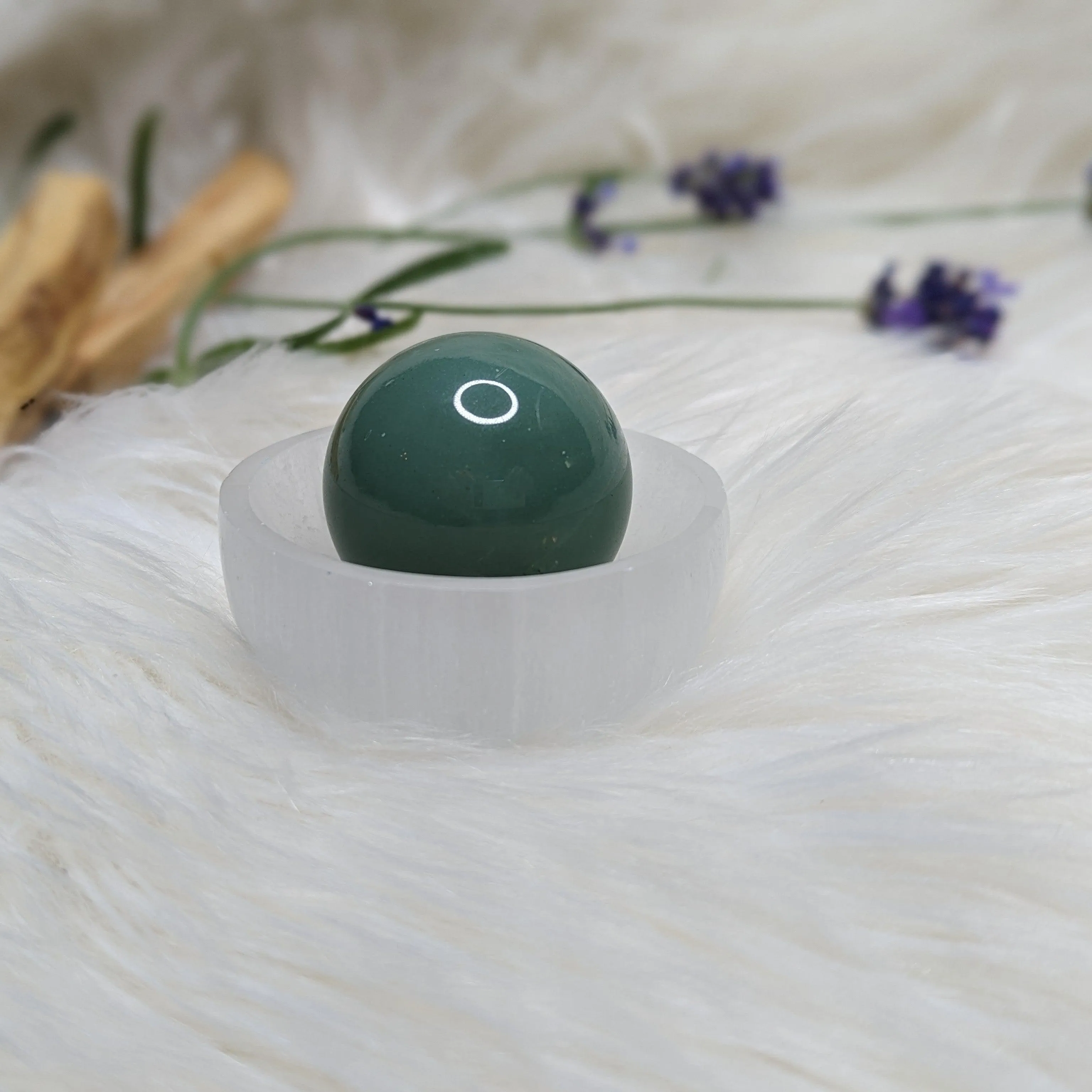 Crystal Set- Selenite Charging Bowl + Green Aventurine Sphere