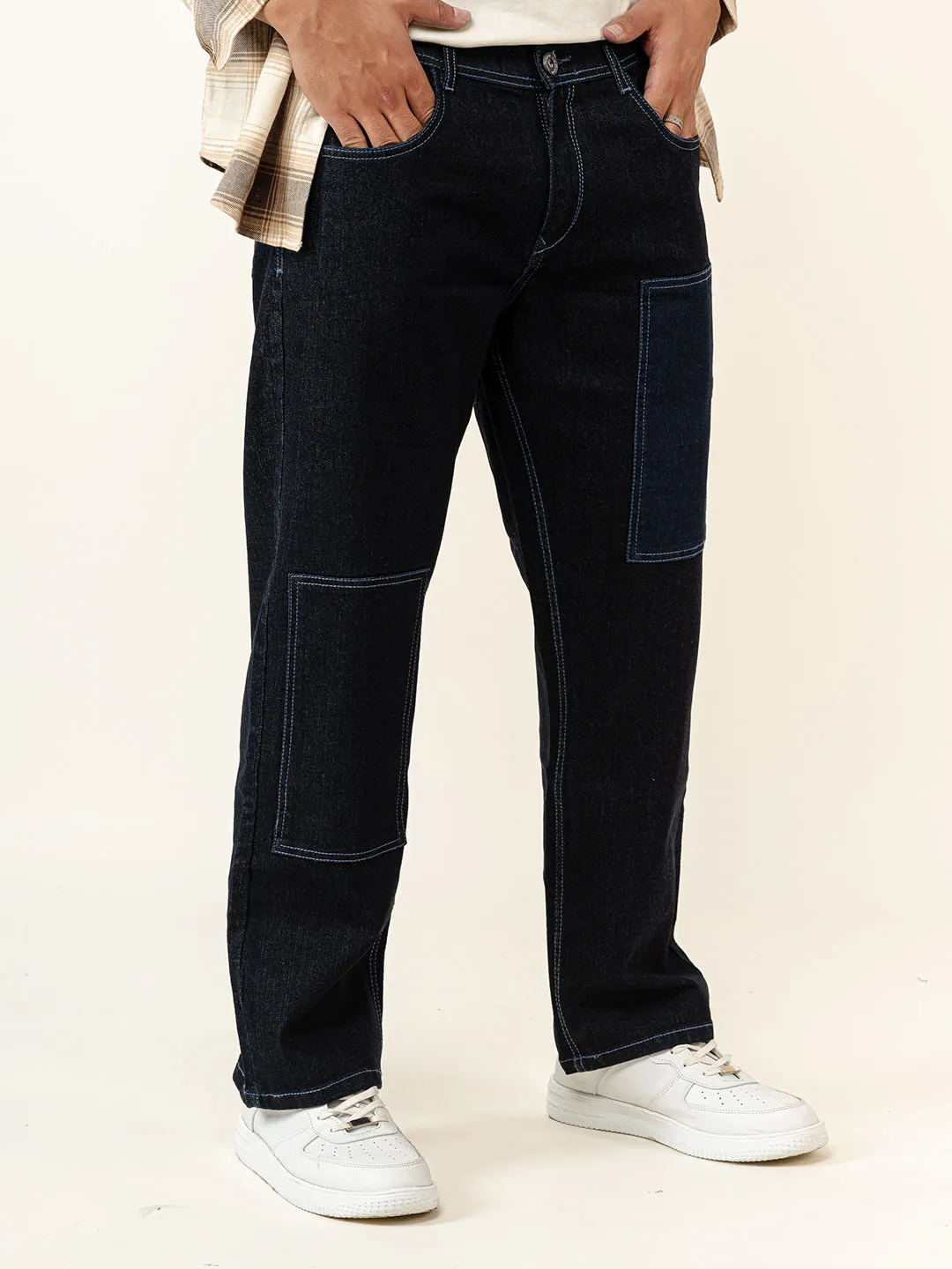 Dark Blue Straight Fit Denim Jeans