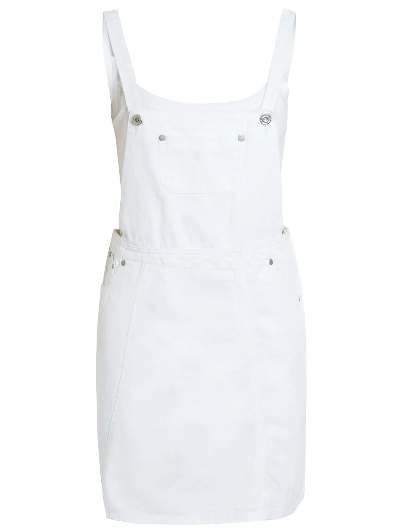 Denim Dungaree Skirt Pinafore Dress, Off White, UK Sizes 4 to 12