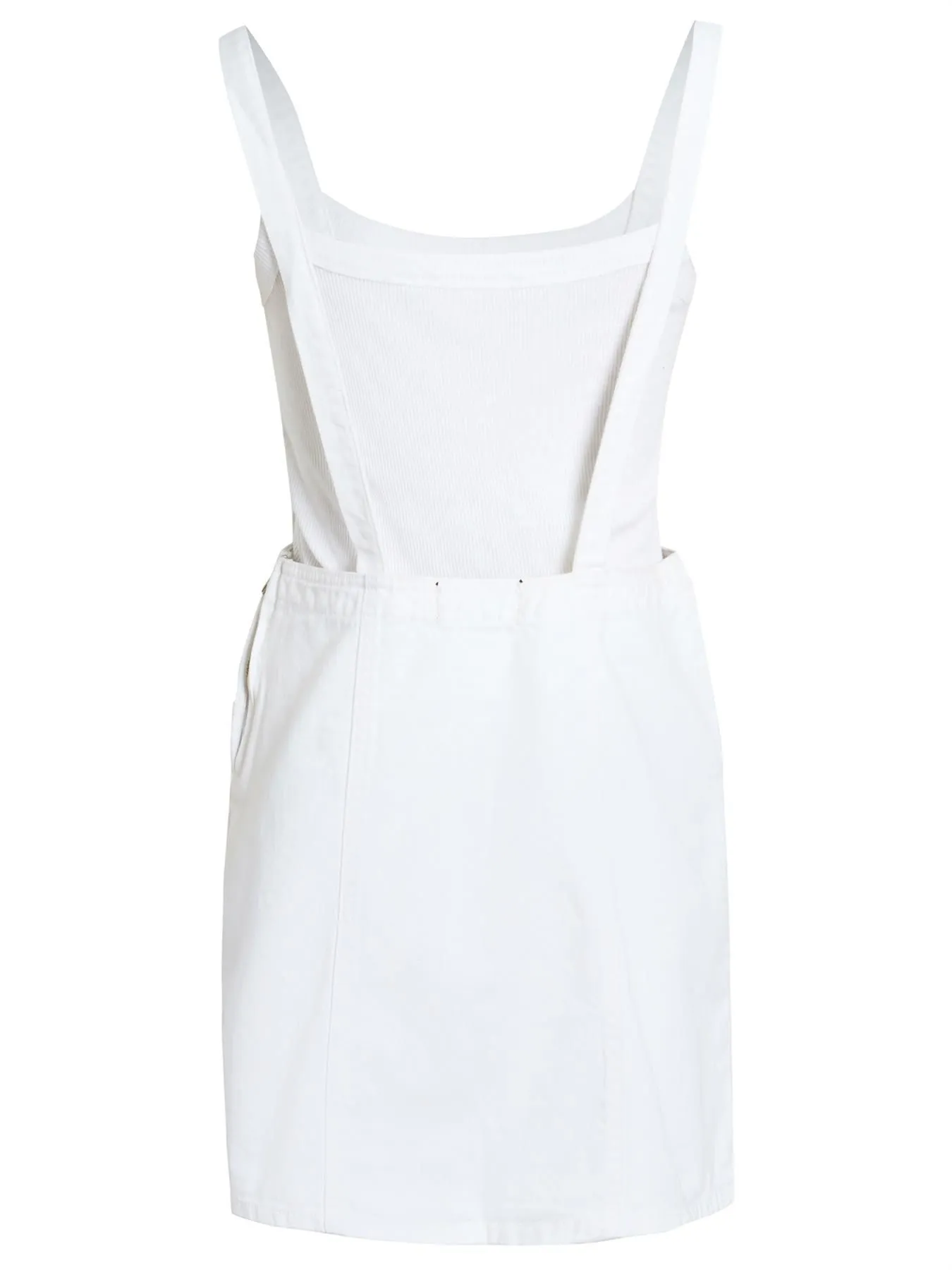 Denim Dungaree Skirt Pinafore Dress, Off White, UK Sizes 4 to 12