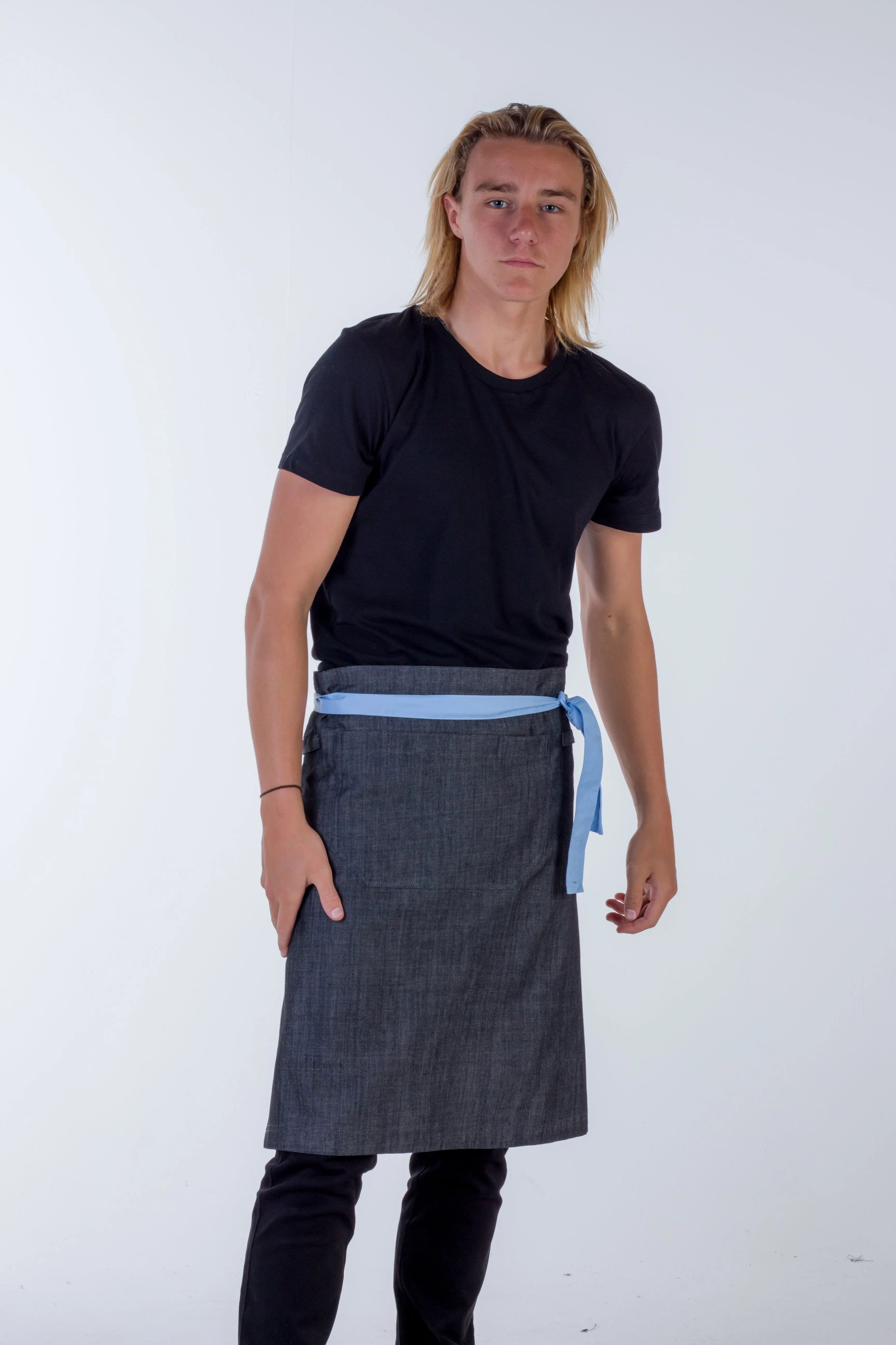 Denim waist aprons charcoal grey frazer Large size