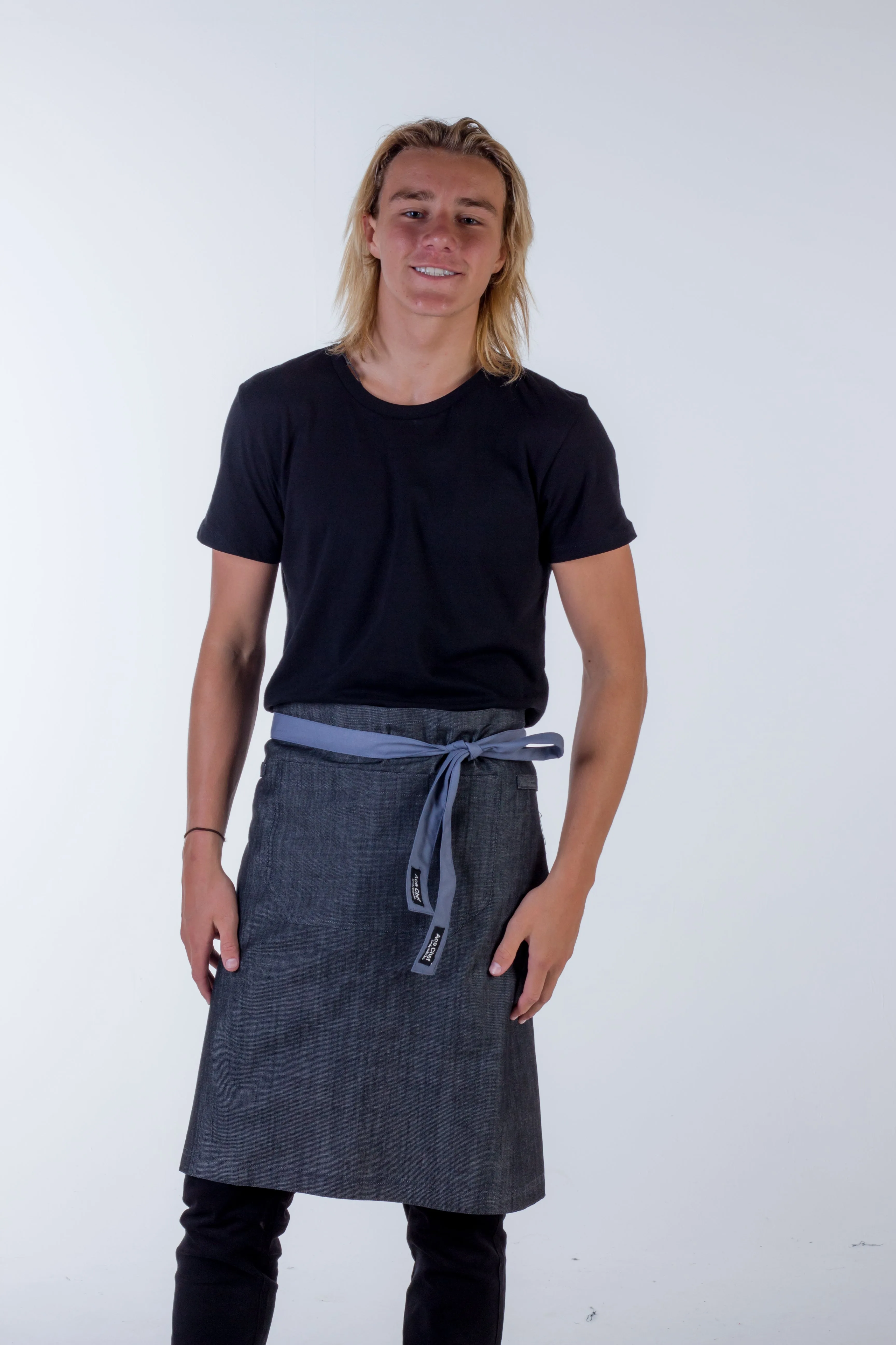 Denim waist aprons charcoal grey frazer Large size