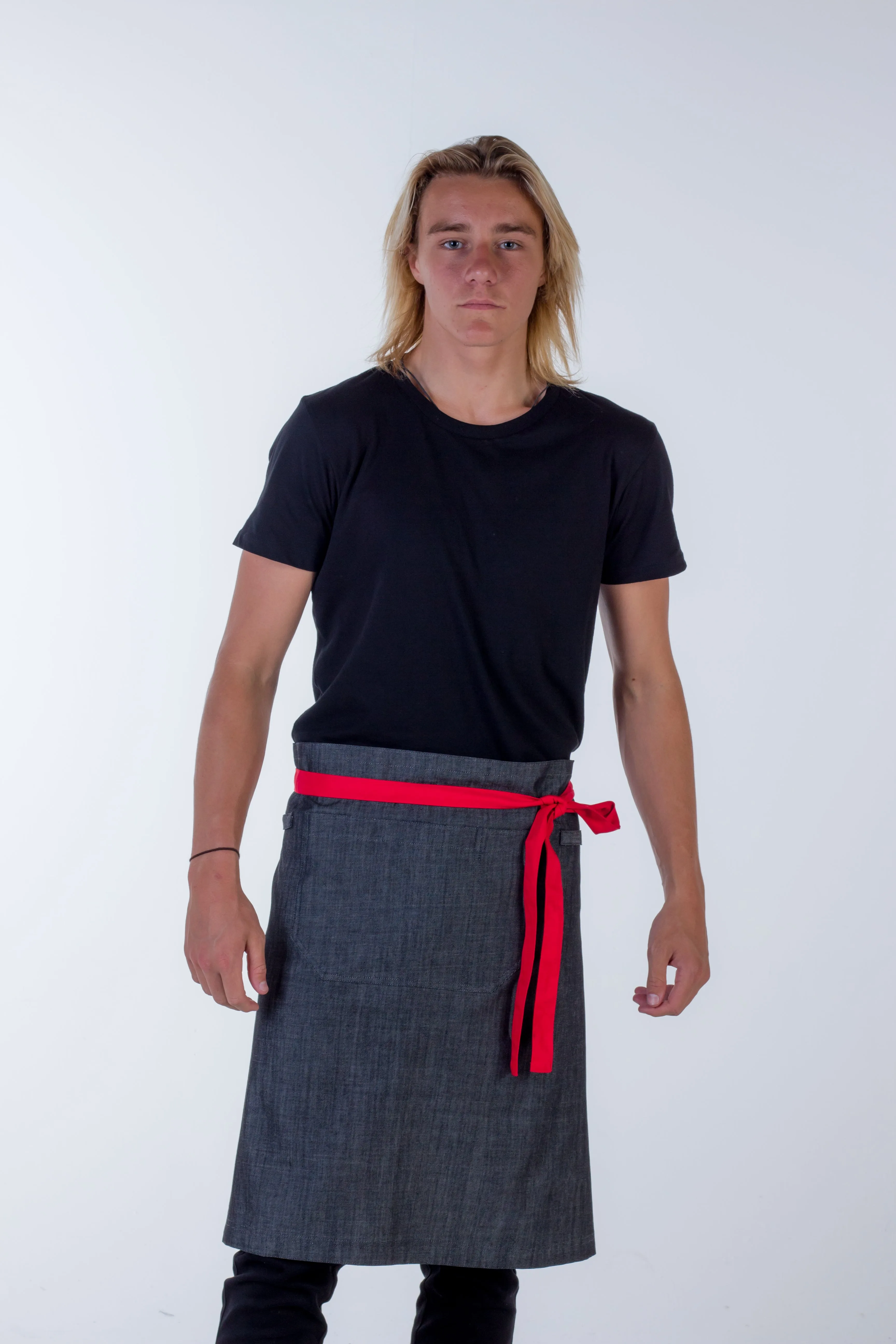 Denim waist aprons charcoal grey frazer Large size