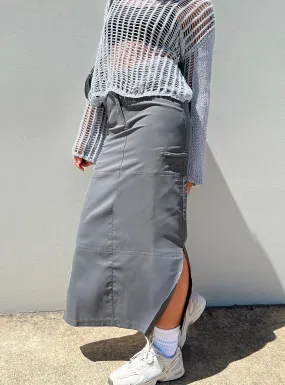 Elderbery Cargo Maxi Skirt Grey