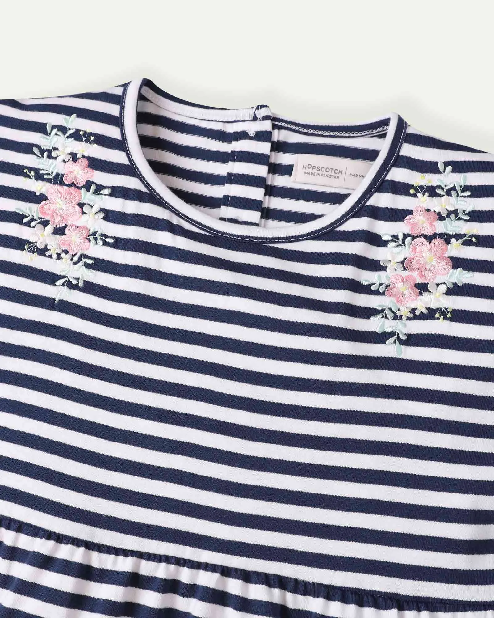 Embroidered Striped Top