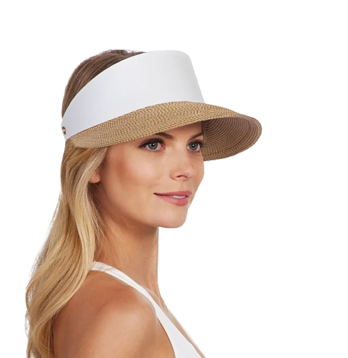 Eric Javitz Champ Visor in Peanut/White