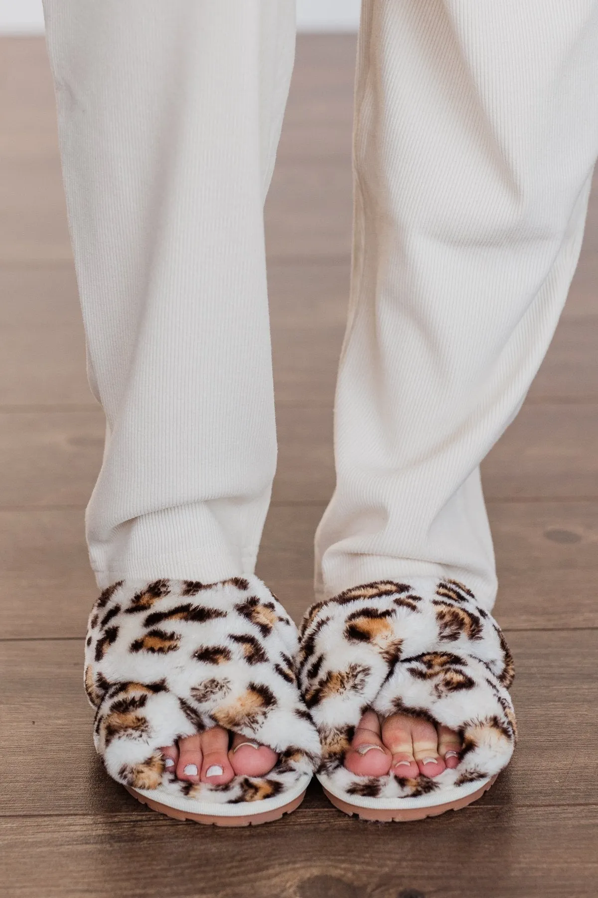 Fiercely Me Slippers- Ivory Leopard