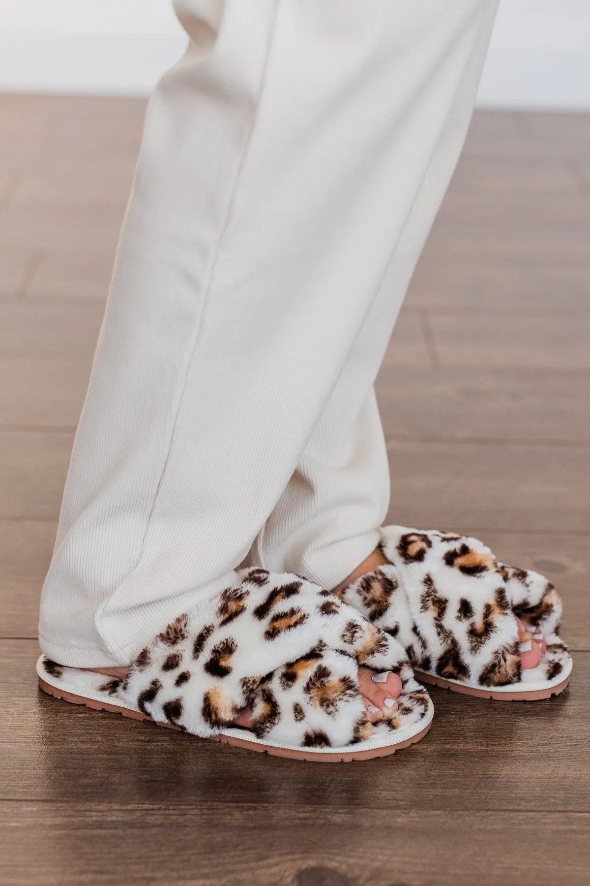 Fiercely Me Slippers- Ivory Leopard